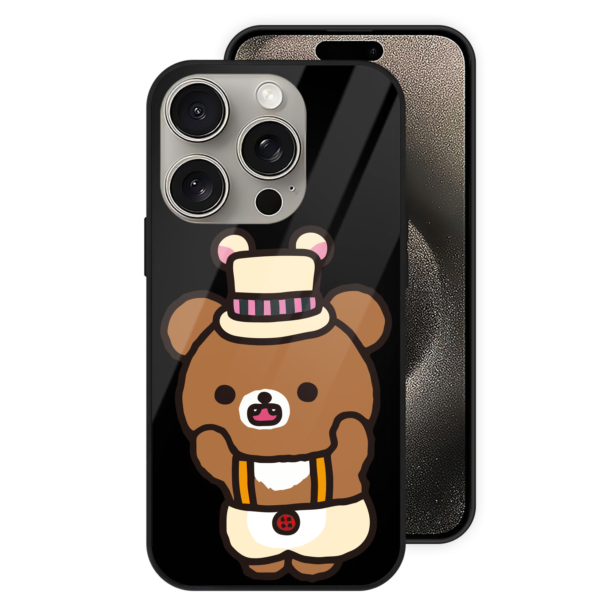 （画像用） リラックマ リラックマ キイロイトリ Rilakkuma Korilakkuma Kiiroitori 【iPhone15Pro対応】スマホケース 耐衝撃＆黄変防止 背面ガラス