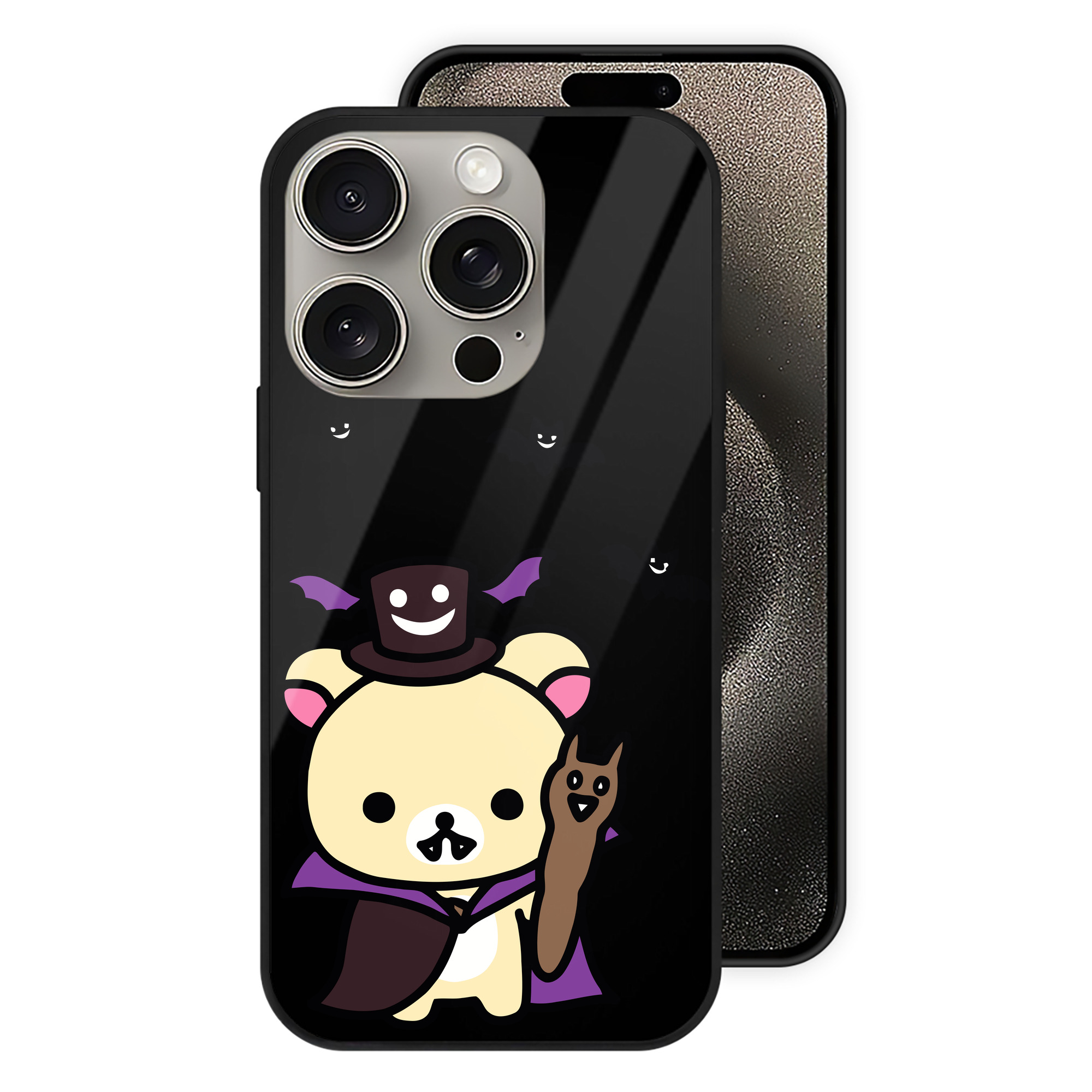 （画像用） リラックマ リラックマ キイロイトリ Rilakkuma Korilakkuma Kiiroitori 【iPhone15Pro対応】スマホケース 耐衝撃＆黄変防止 背面ガラス