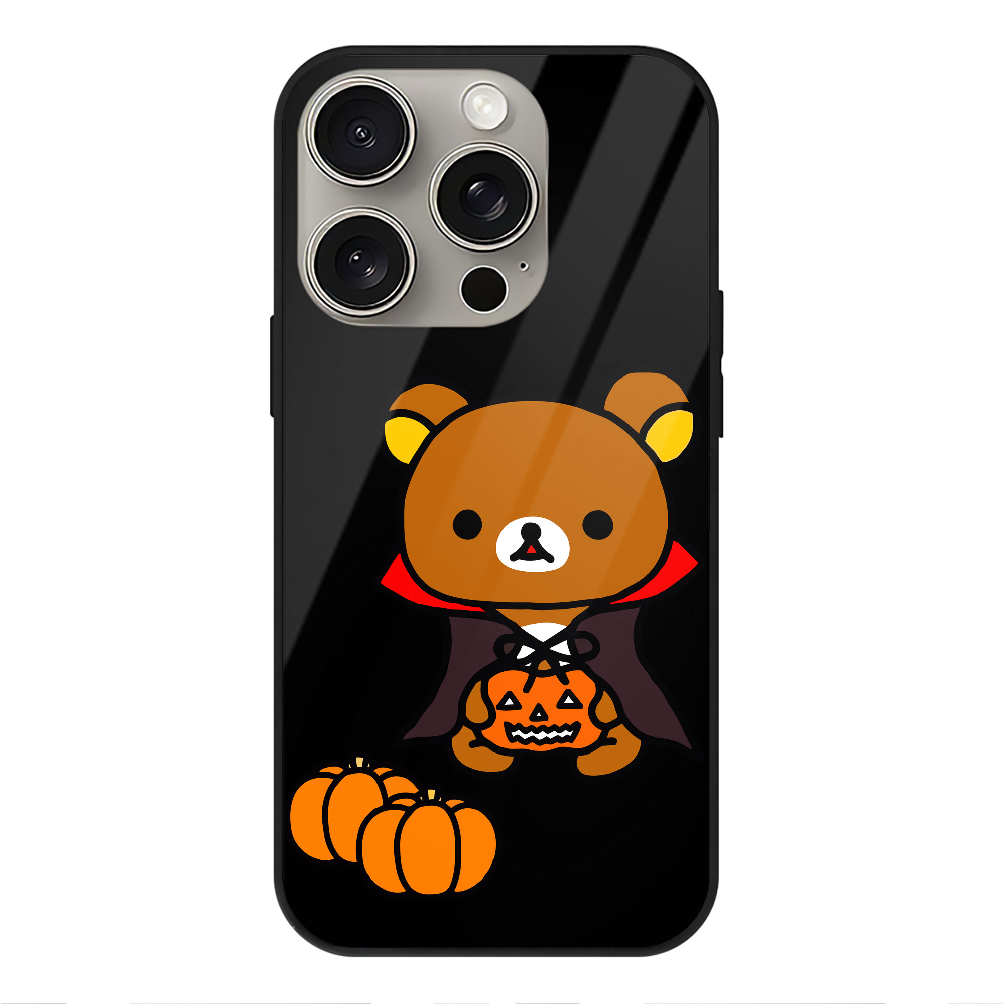 （画像用） リラックマ リラックマ キイロイトリ Rilakkuma Korilakkuma Kiiroitori 【iPhone15Pro対応】スマホケース 耐衝撃＆黄変防止 背面ガラス