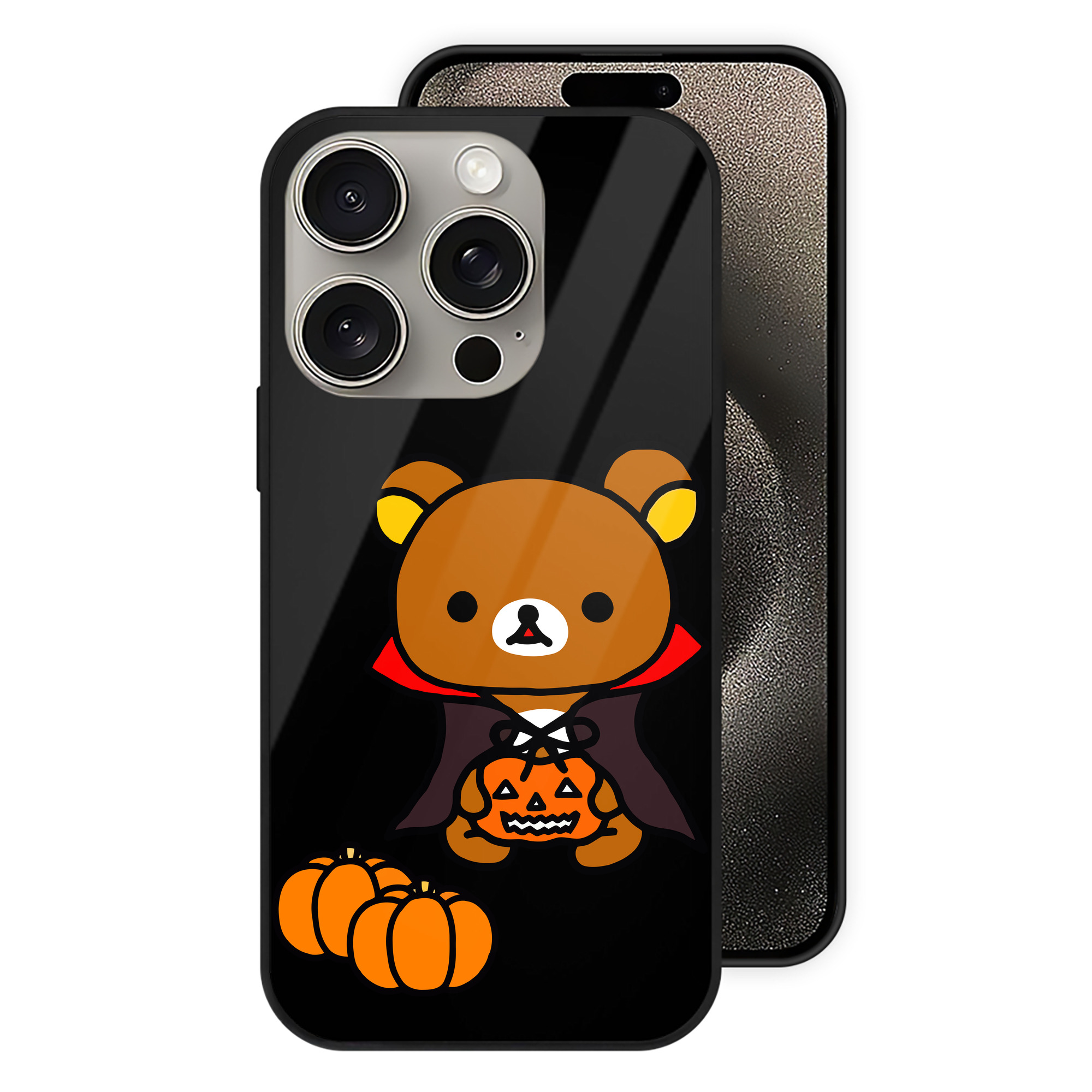 （画像用） リラックマ リラックマ キイロイトリ Rilakkuma Korilakkuma Kiiroitori 【iPhone15Pro対応】スマホケース 耐衝撃＆黄変防止 背面ガラス