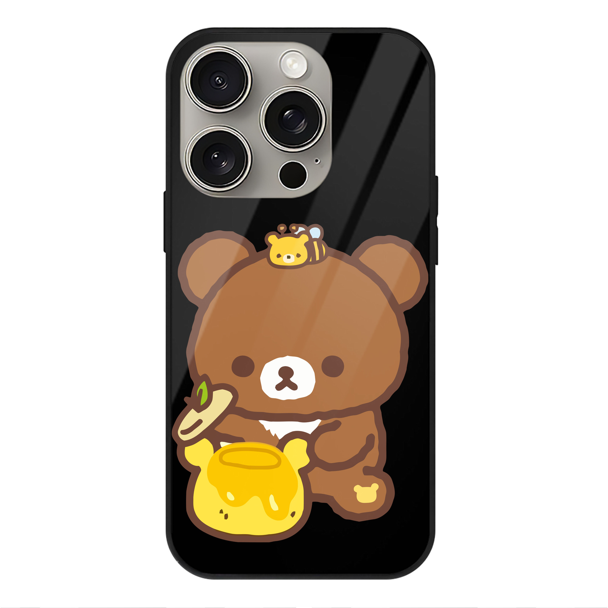 （画像用） リラックマ リラックマ キイロイトリ Rilakkuma Korilakkuma Kiiroitori 【iPhone15Pro対応】スマホケース 耐衝撃＆黄変防止 背面ガラス