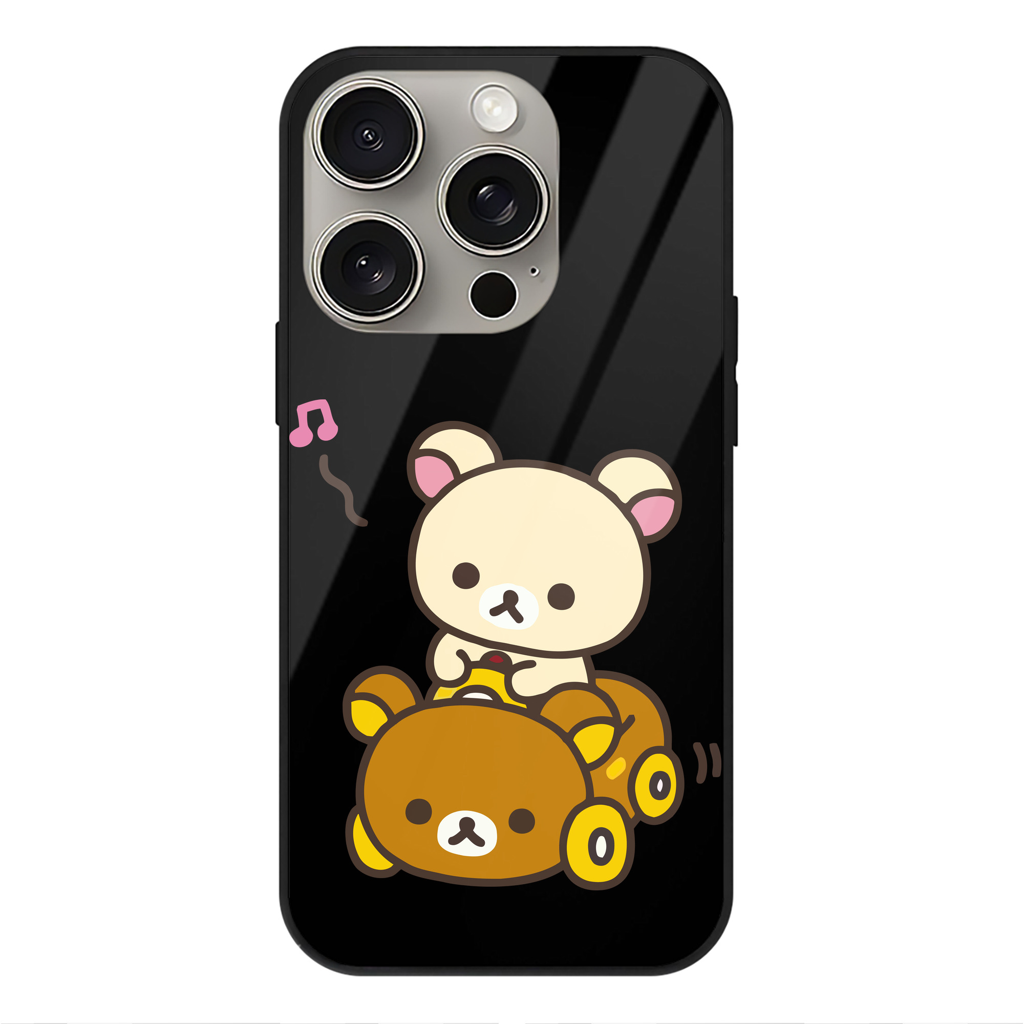 （画像用） リラックマ リラックマ キイロイトリ Rilakkuma Korilakkuma Kiiroitori 【iPhone15Pro対応】スマホケース 耐衝撃＆黄変防止 背面ガラス