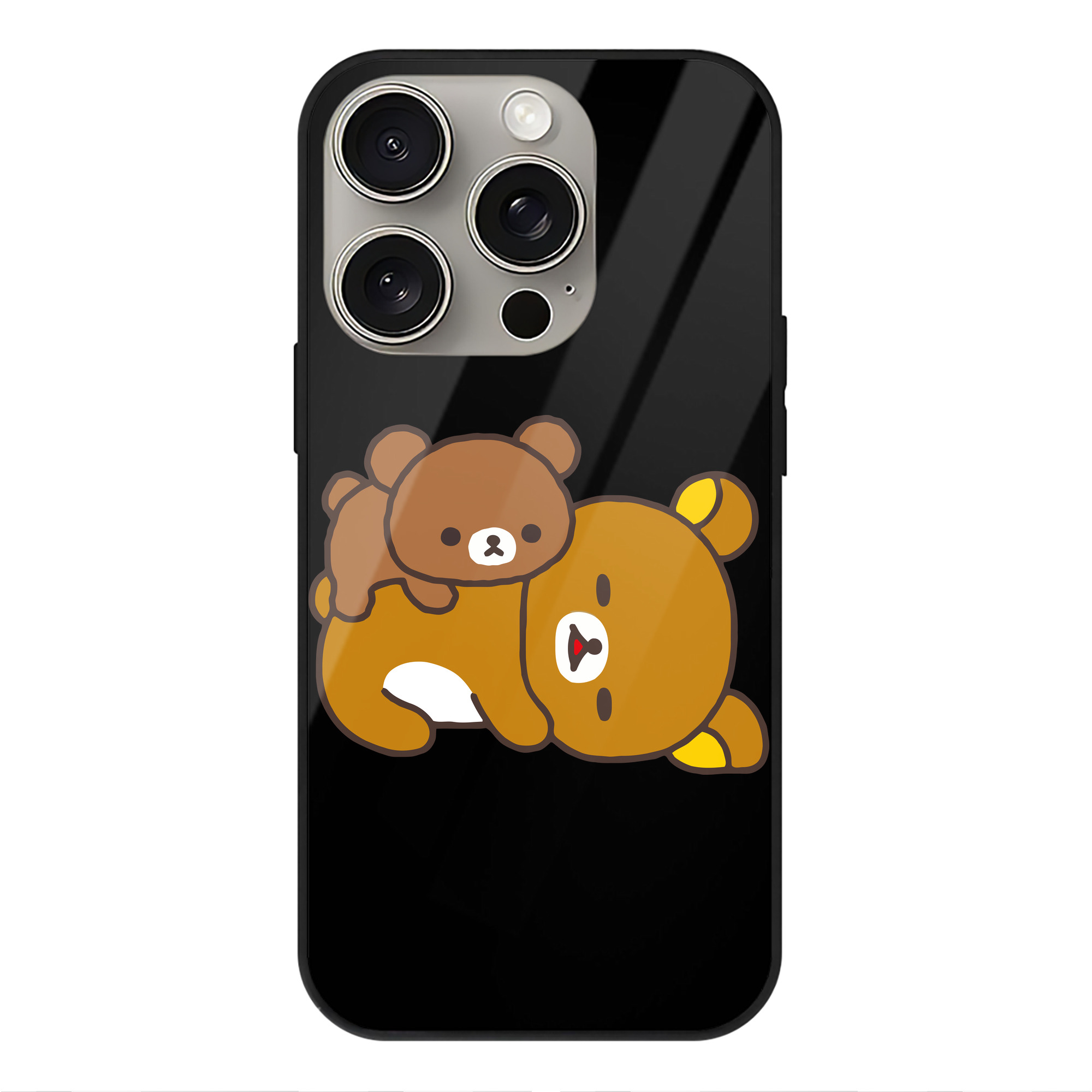 （画像用） リラックマ リラックマ キイロイトリ Rilakkuma Korilakkuma Kiiroitori 【iPhone15Pro対応】スマホケース 耐衝撃＆黄変防止 背面ガラス