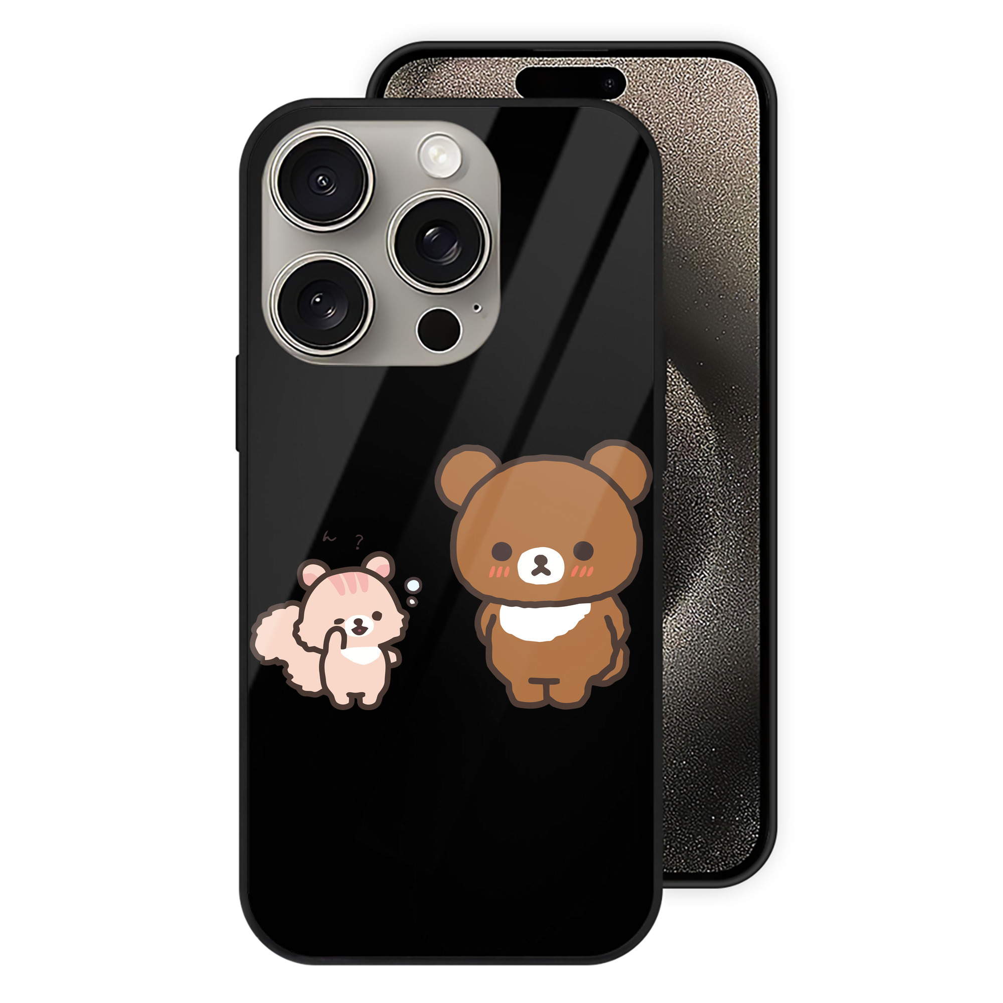 （画像用） リラックマ リラックマ キイロイトリ Rilakkuma Korilakkuma Kiiroitori 【iPhone15Pro対応】スマホケース 耐衝撃＆黄変防止 背面ガラス