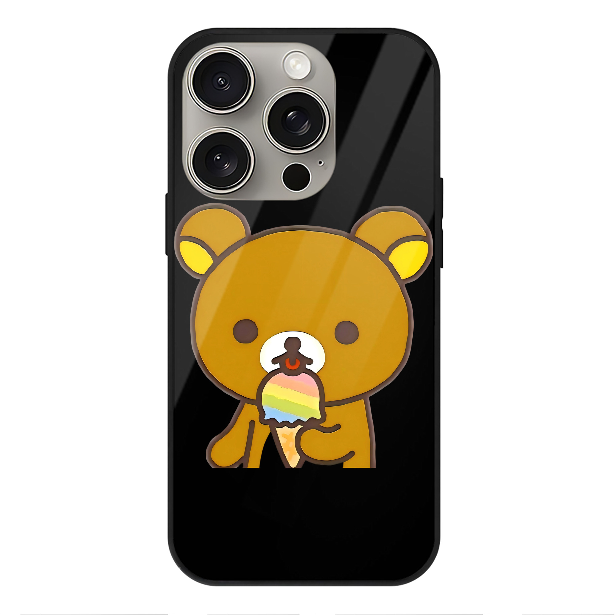 （画像用） リラックマ リラックマ キイロイトリ Rilakkuma Korilakkuma Kiiroitori 【iPhone15Pro対応】スマホケース 耐衝撃＆黄変防止 背面ガラス