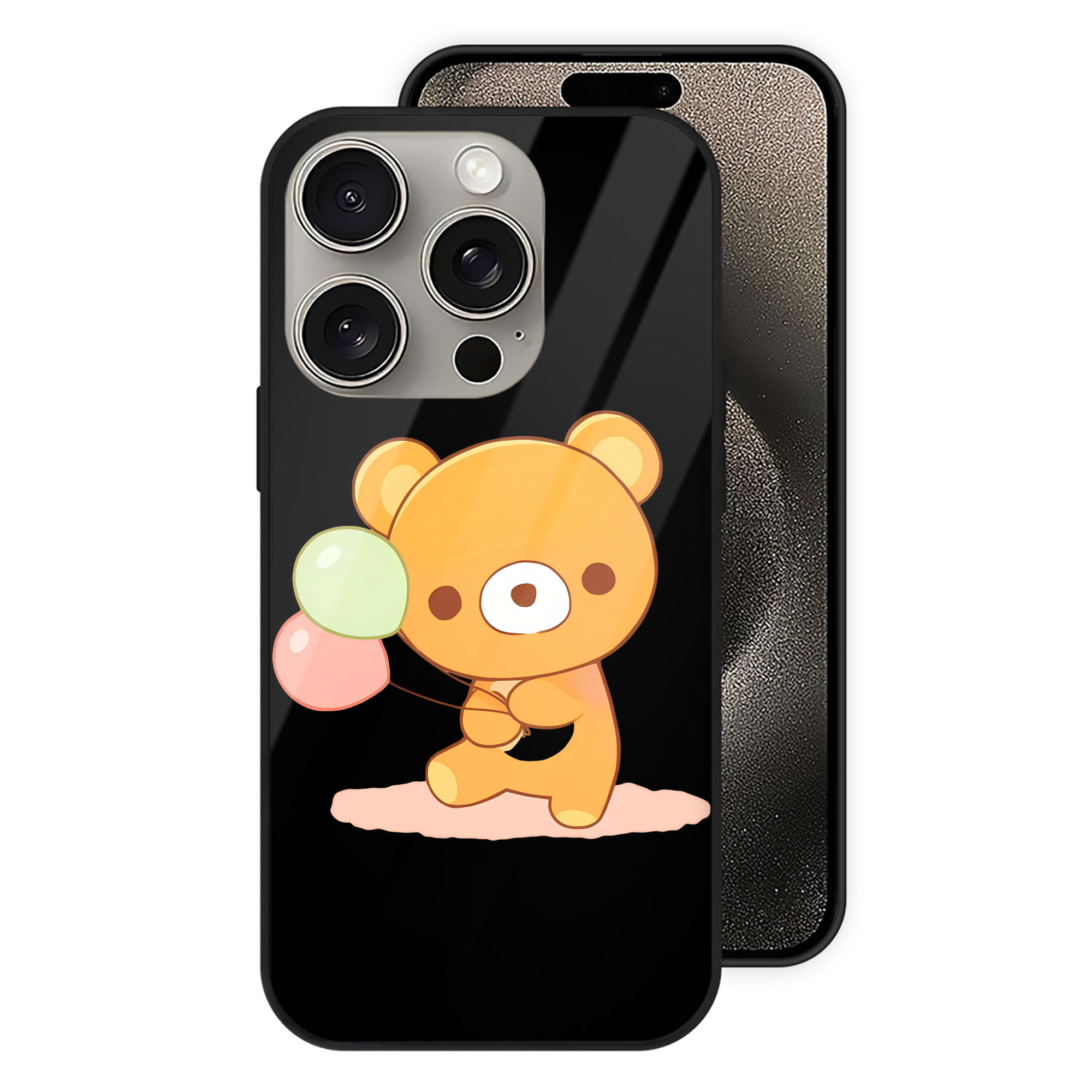 （画像用） リラックマ リラックマ キイロイトリ Rilakkuma Korilakkuma Kiiroitori 【iPhone15Pro対応】スマホケース 耐衝撃＆黄変防止 背面ガラス