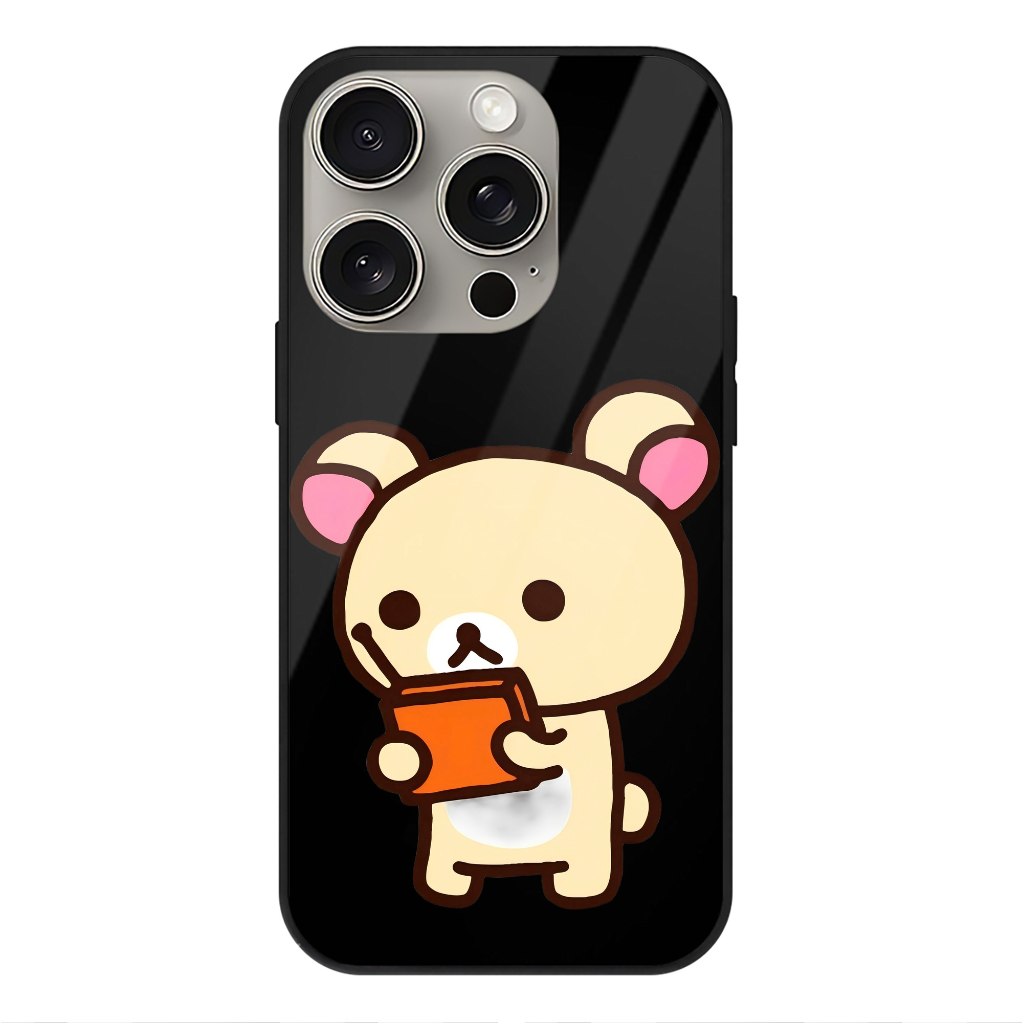 （画像用） リラックマ リラックマ キイロイトリ Rilakkuma Korilakkuma Kiiroitori 【iPhone15Pro対応】スマホケース 耐衝撃＆黄変防止 背面ガラス