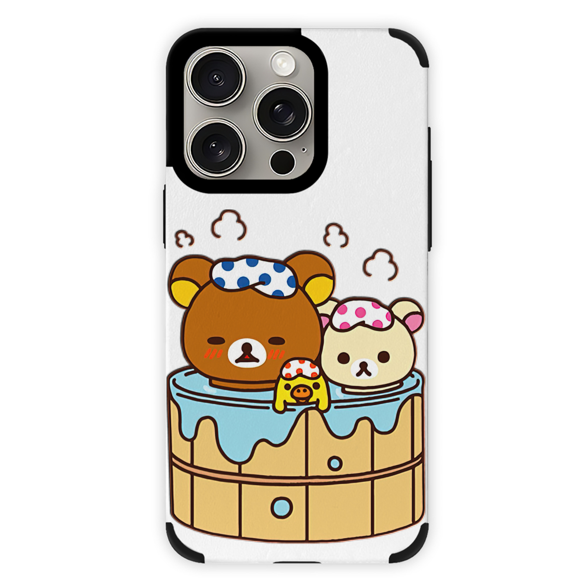（画像用） リラックマ リラックマ キイロイトリ Rilakkuma Korilakkuma Kiiroitori 【iPhone15ProMax対応】 PUレザー スマホケース 耐衝撃＆黄変防止