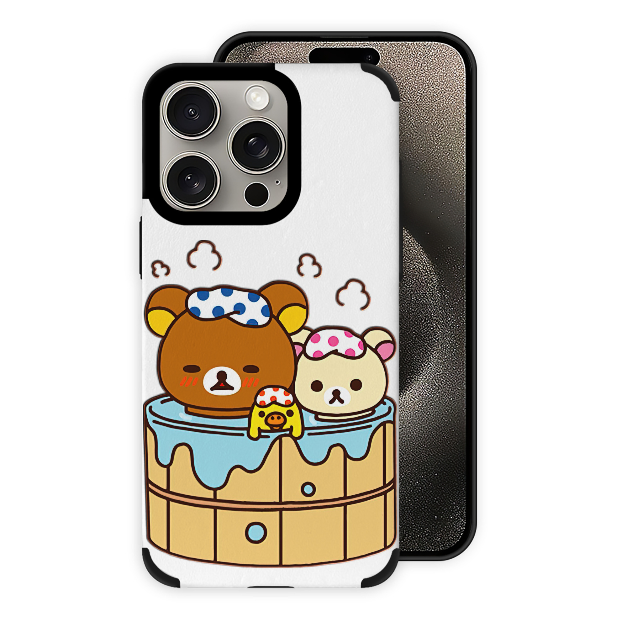 （画像用） リラックマ リラックマ キイロイトリ Rilakkuma Korilakkuma Kiiroitori 【iPhone15ProMax対応】 PUレザー スマホケース 耐衝撃＆黄変防止
