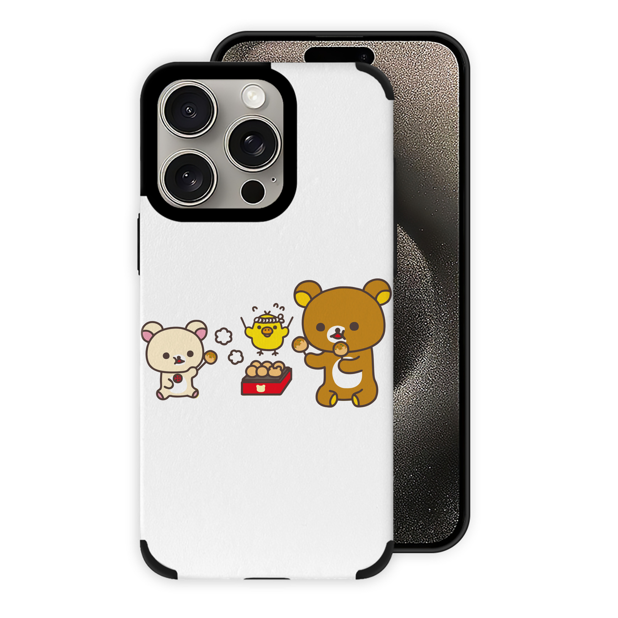 （画像用） リラックマ リラックマ キイロイトリ Rilakkuma Korilakkuma Kiiroitori 【iPhone15ProMax対応】 PUレザー スマホケース 耐衝撃＆黄変防止