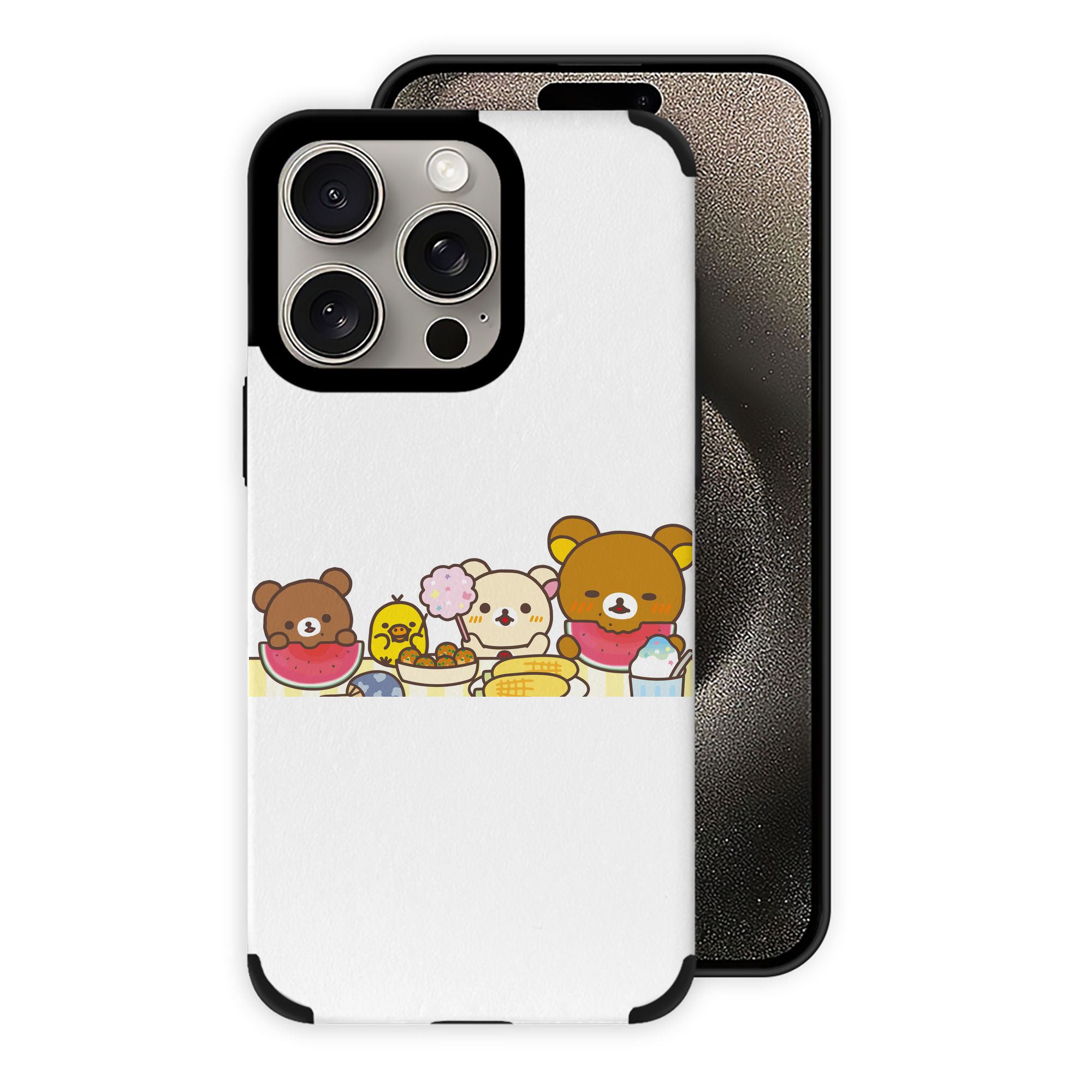 （画像用） リラックマ リラックマ キイロイトリ Rilakkuma Korilakkuma Kiiroitori 【iPhone15ProMax対応】 PUレザー スマホケース 耐衝撃＆黄変防止