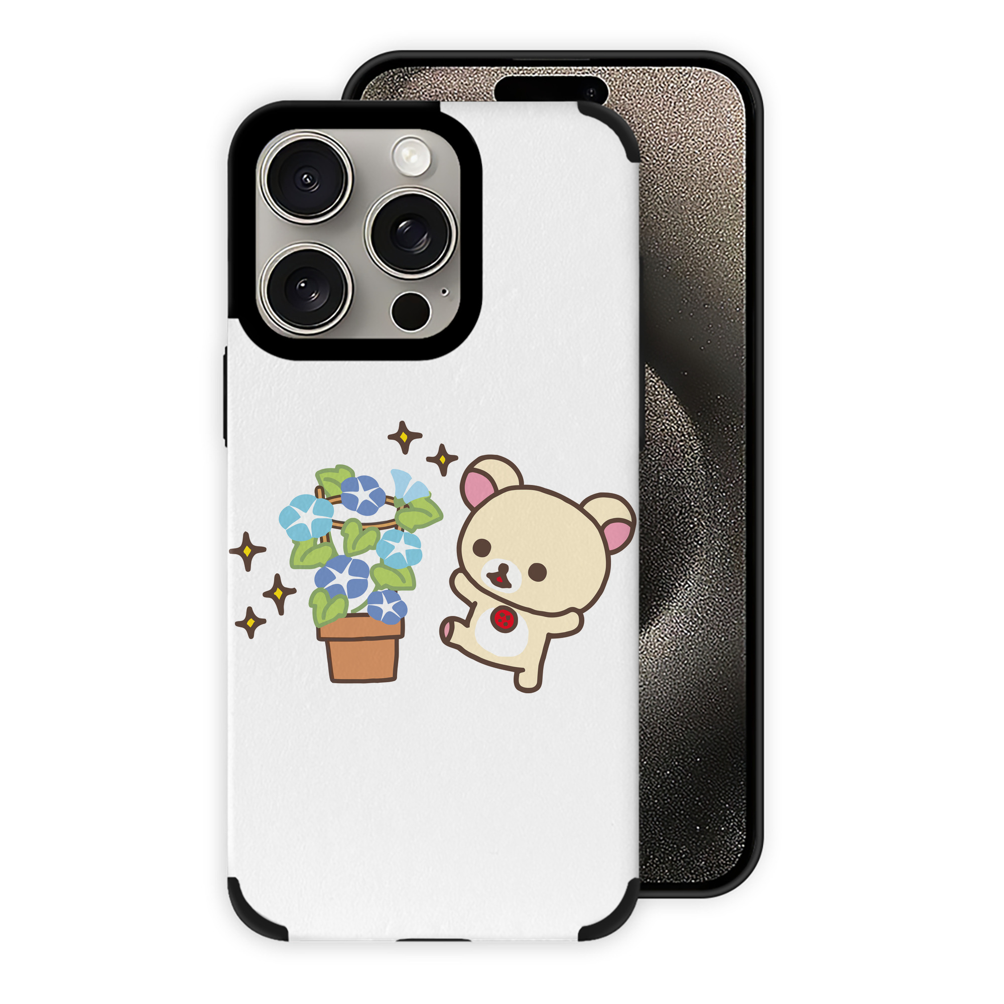 （画像用） リラックマ リラックマ キイロイトリ Rilakkuma Korilakkuma Kiiroitori 【iPhone15ProMax対応】 PUレザー スマホケース 耐衝撃＆黄変防止