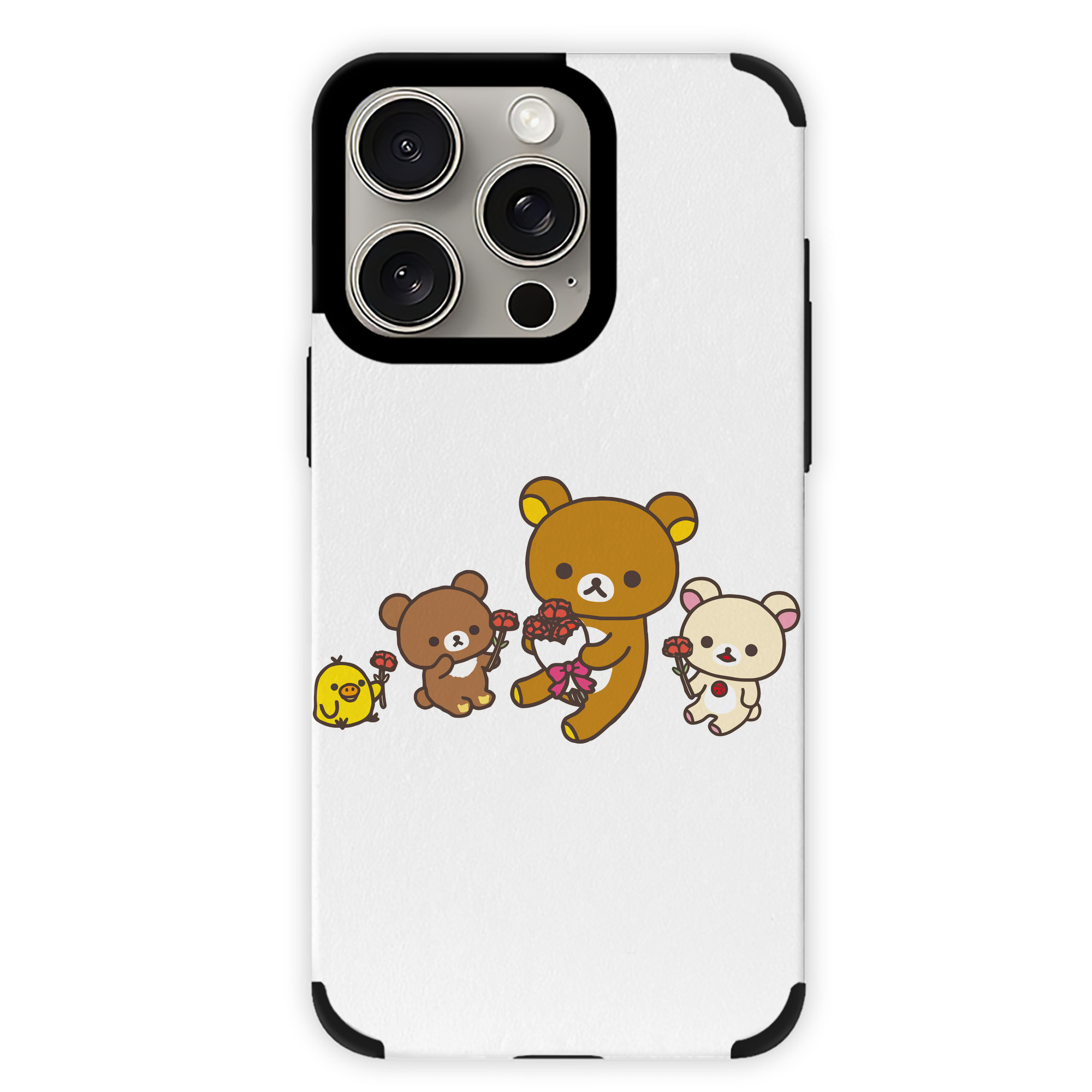 （画像用） リラックマ リラックマ キイロイトリ Rilakkuma Korilakkuma Kiiroitori 【iPhone15ProMax対応】 PUレザー スマホケース 耐衝撃＆黄変防止