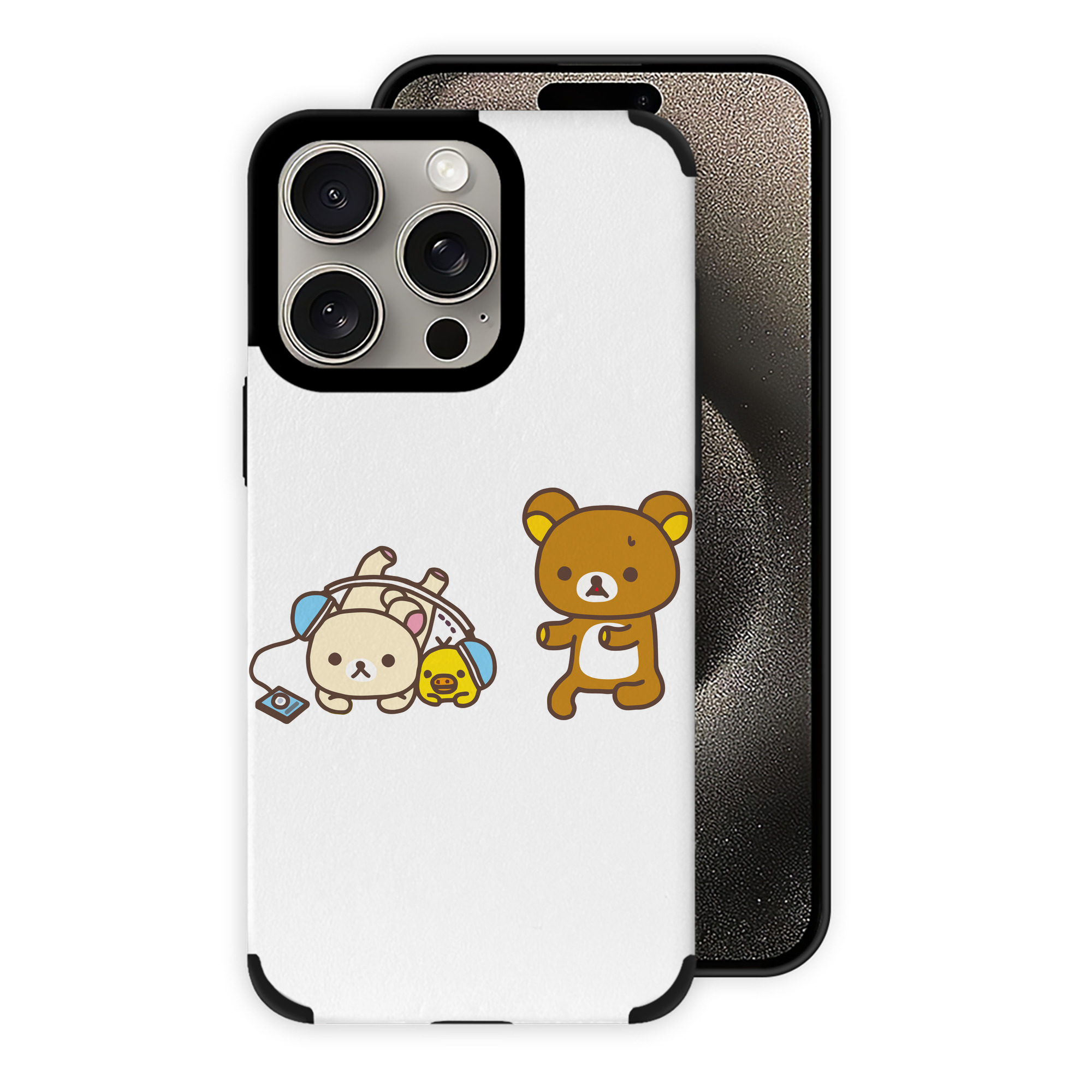 （画像用） リラックマ リラックマ キイロイトリ Rilakkuma Korilakkuma Kiiroitori 【iPhone15ProMax対応】 PUレザー スマホケース 耐衝撃＆黄変防止