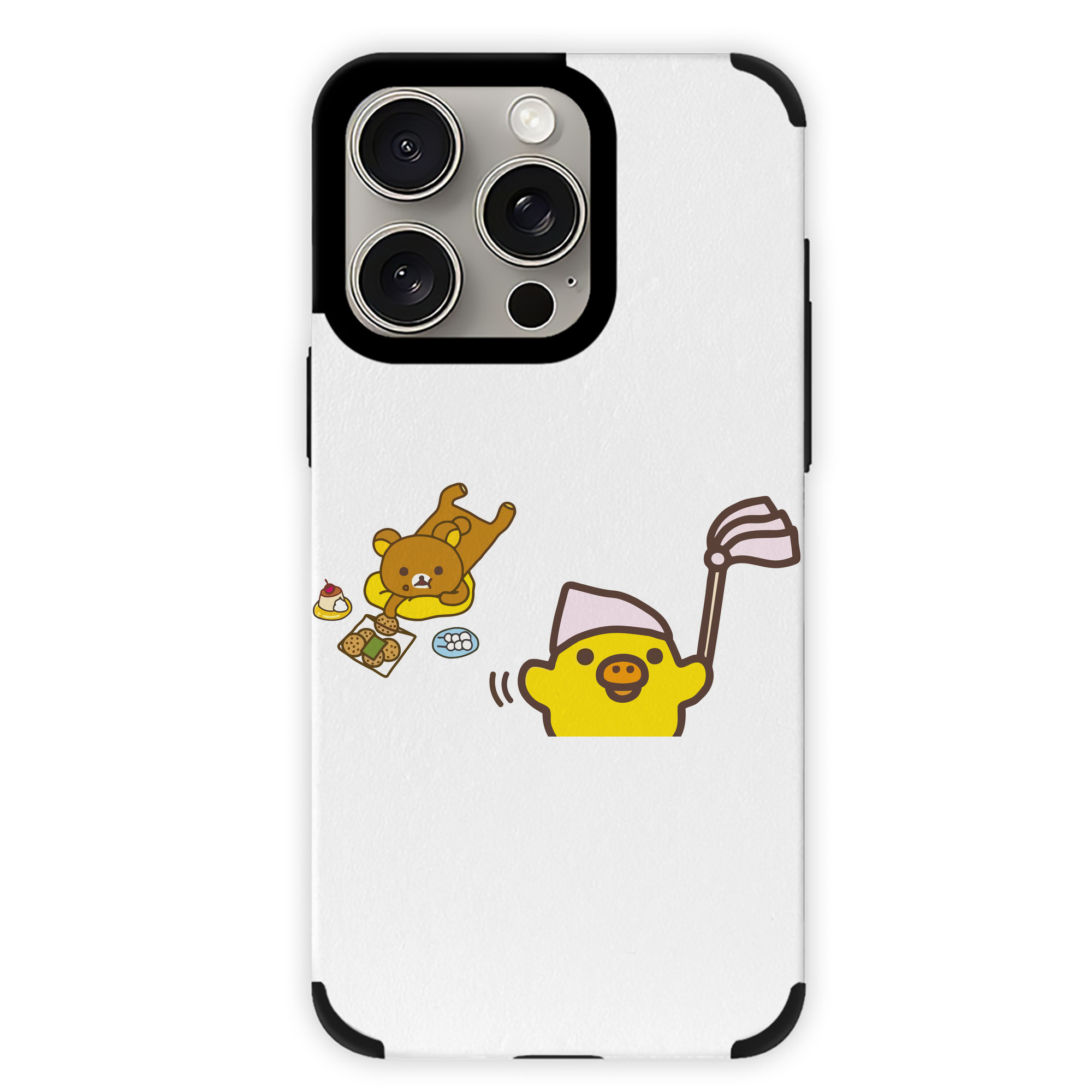 （画像用） リラックマ リラックマ キイロイトリ Rilakkuma Korilakkuma Kiiroitori 【iPhone15ProMax対応】 PUレザー スマホケース 耐衝撃＆黄変防止
