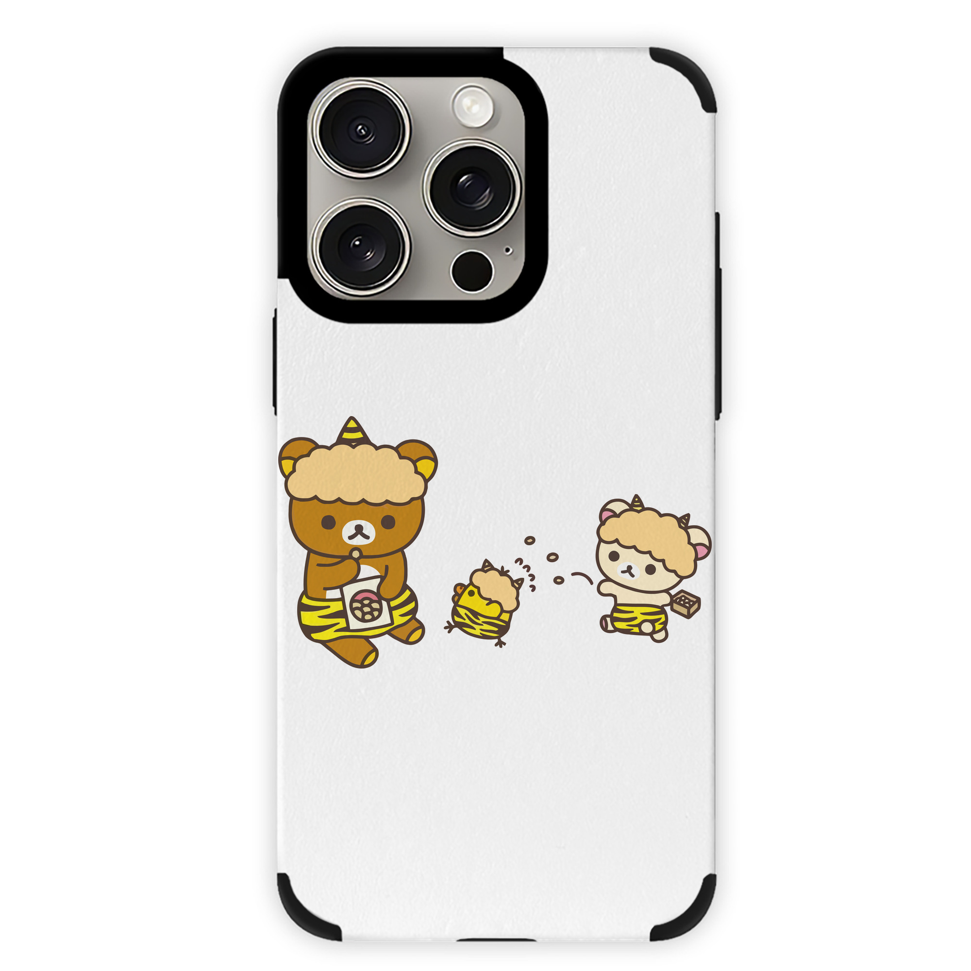 （画像用） リラックマ リラックマ キイロイトリ Rilakkuma Korilakkuma Kiiroitori 【iPhone15ProMax対応】 PUレザー スマホケース 耐衝撃＆黄変防止