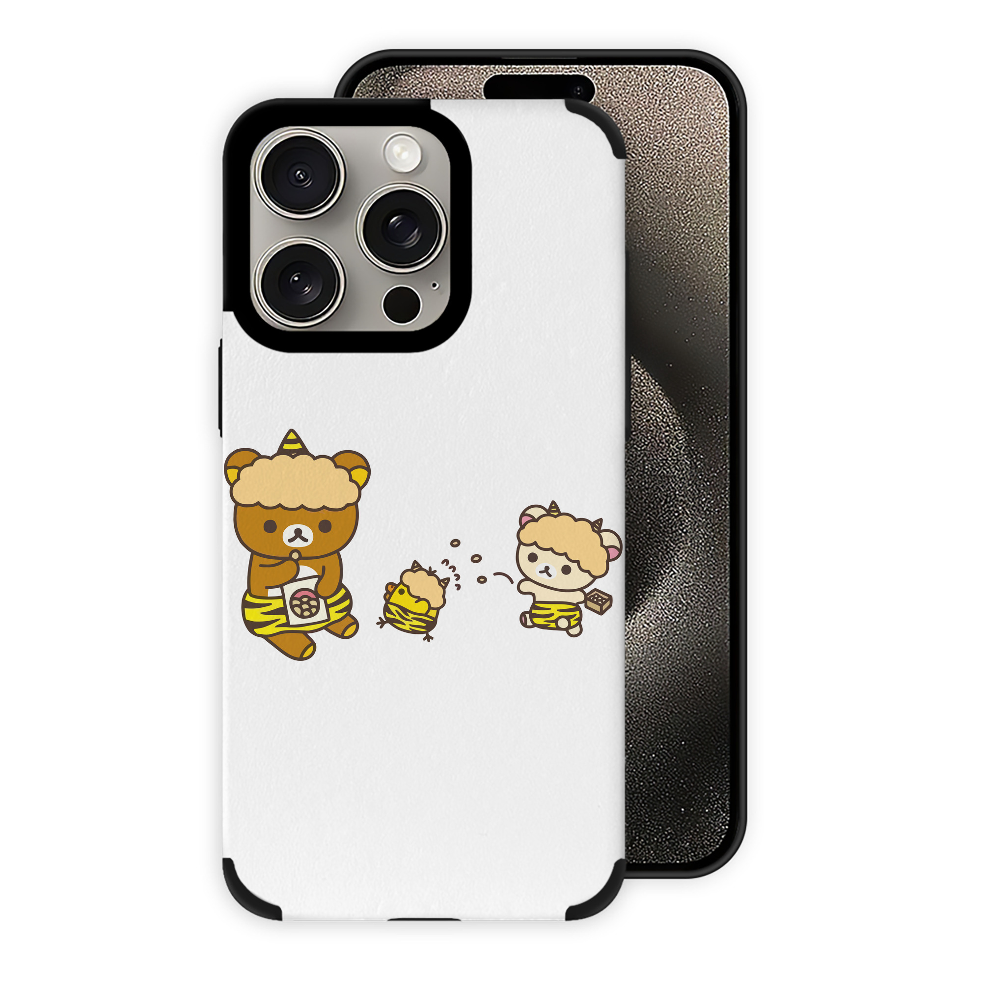 （画像用） リラックマ リラックマ キイロイトリ Rilakkuma Korilakkuma Kiiroitori 【iPhone15ProMax対応】 PUレザー スマホケース 耐衝撃＆黄変防止