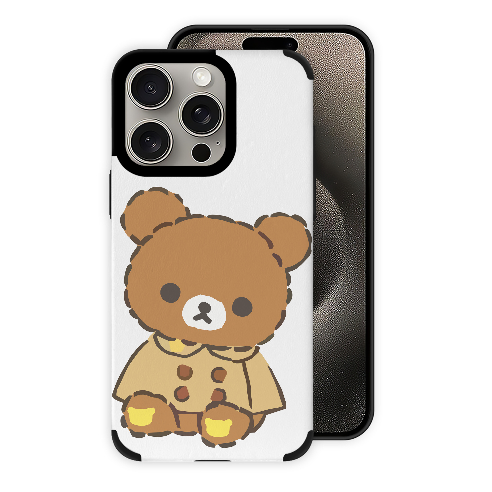 （画像用） リラックマ リラックマ キイロイトリ Rilakkuma Korilakkuma Kiiroitori 【iPhone15ProMax対応】 PUレザー スマホケース 耐衝撃＆黄変防止