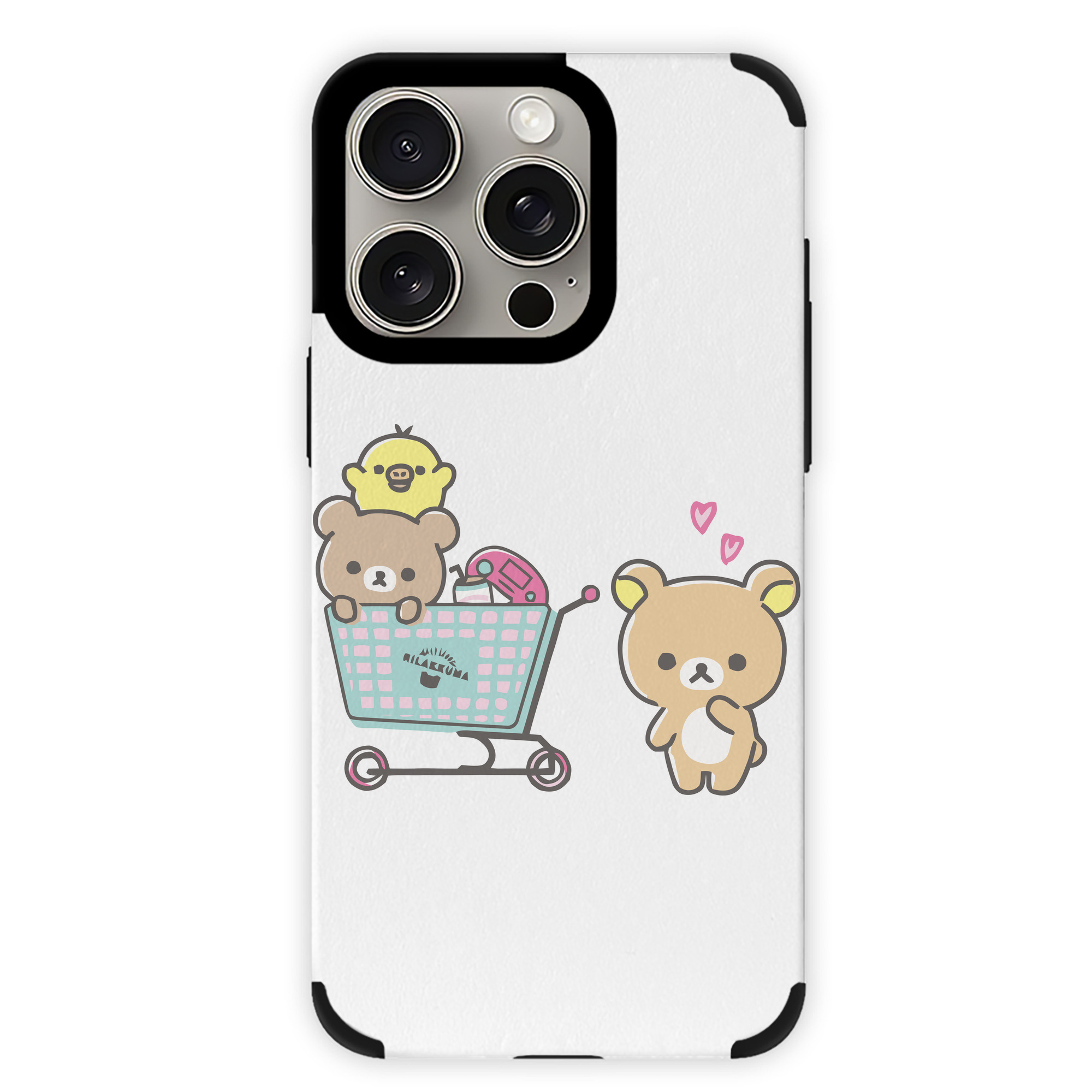 （画像用） リラックマ リラックマ キイロイトリ Rilakkuma Korilakkuma Kiiroitori 【iPhone15ProMax対応】 PUレザー スマホケース 耐衝撃＆黄変防止