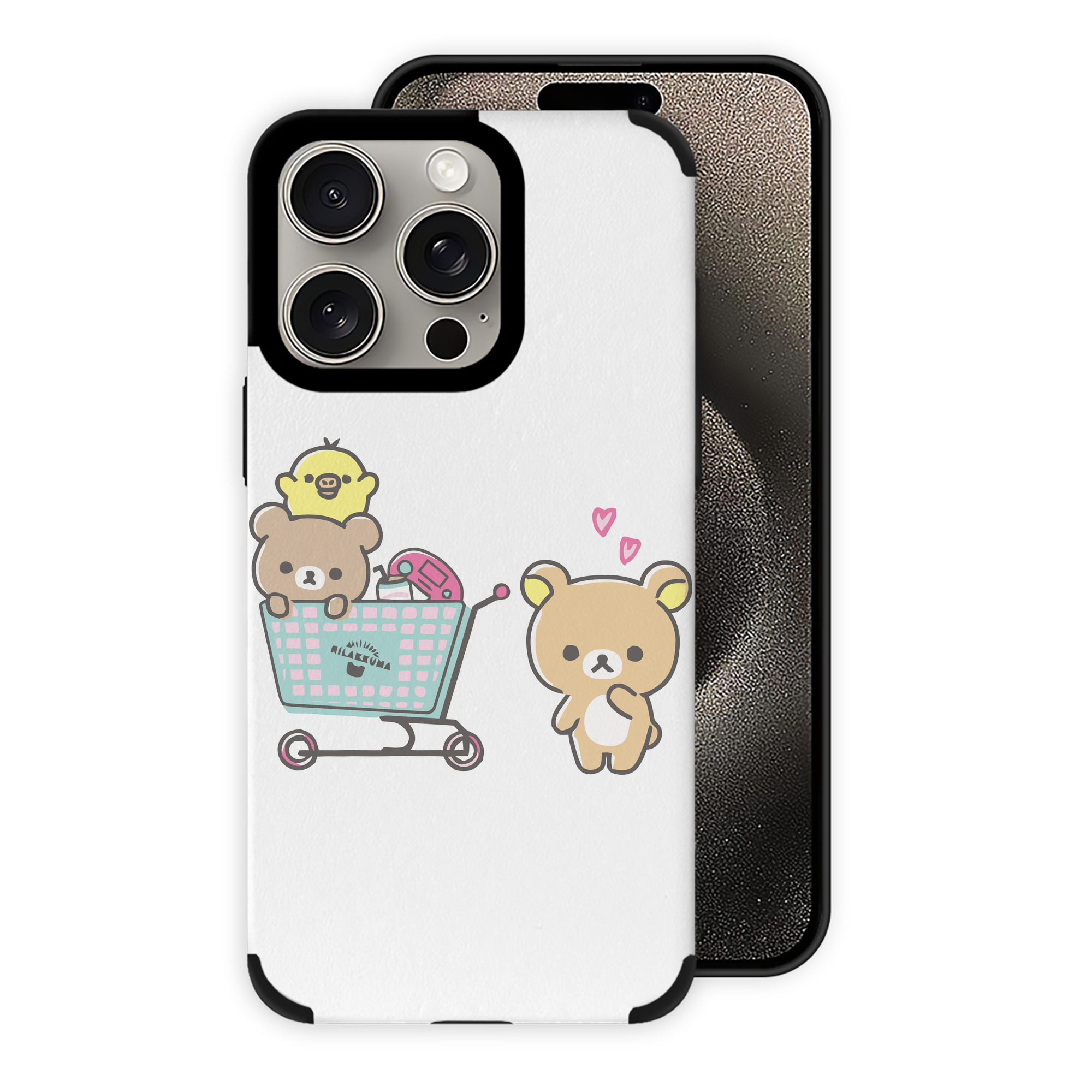 （画像用） リラックマ リラックマ キイロイトリ Rilakkuma Korilakkuma Kiiroitori 【iPhone15ProMax対応】 PUレザー スマホケース 耐衝撃＆黄変防止