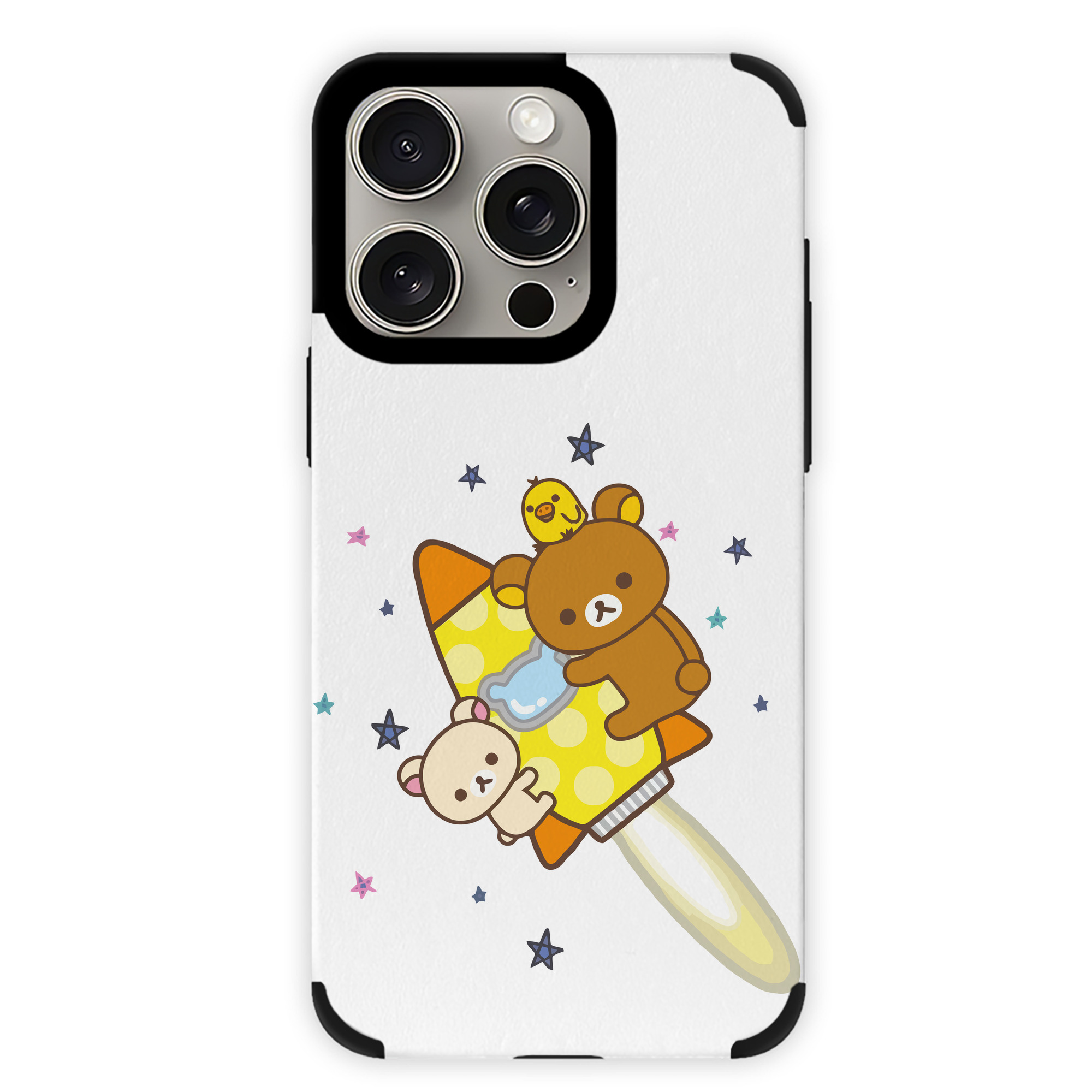 （画像用） リラックマ リラックマ キイロイトリ Rilakkuma Korilakkuma Kiiroitori 【iPhone15ProMax対応】 PUレザー スマホケース 耐衝撃＆黄変防止