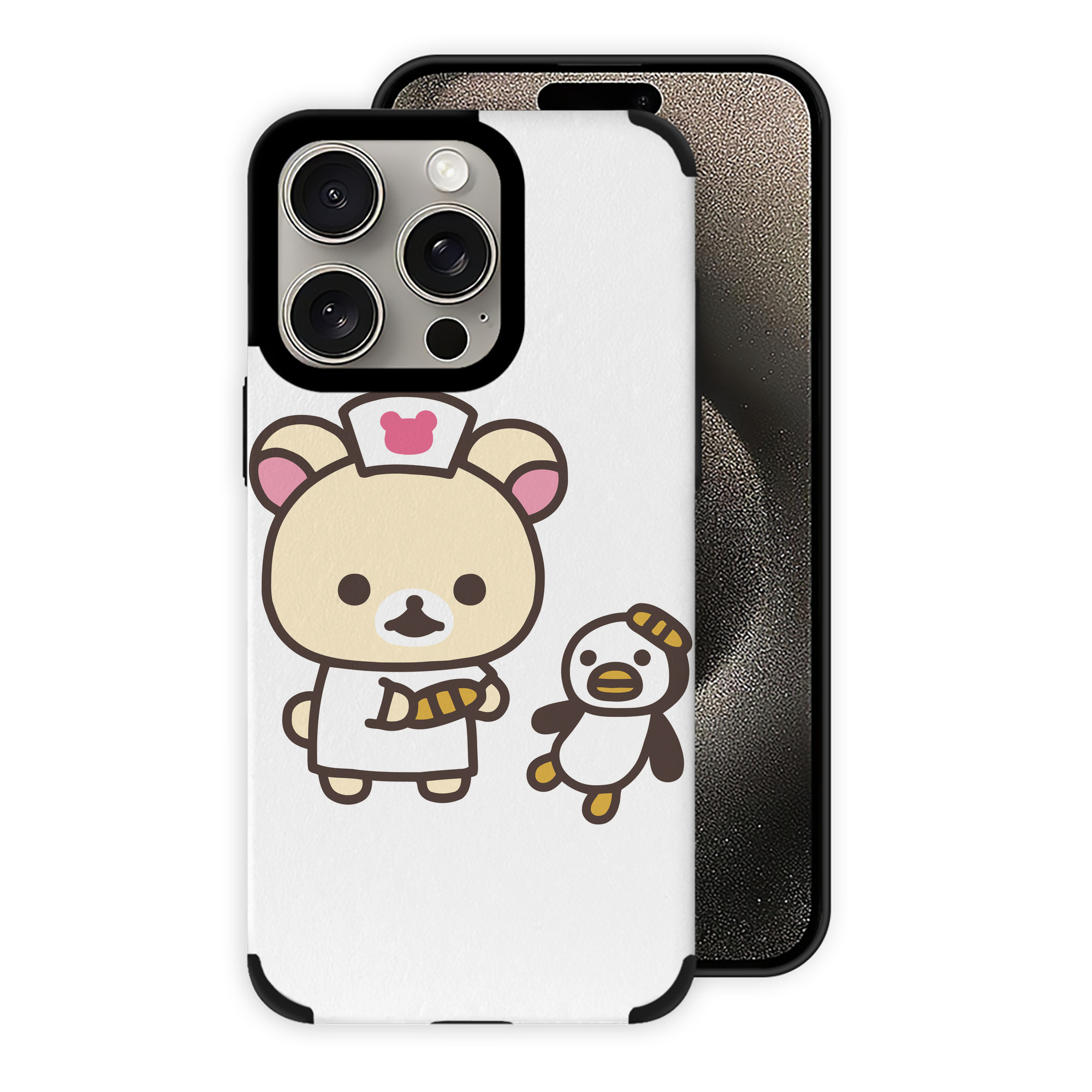 （画像用） リラックマ リラックマ キイロイトリ Rilakkuma Korilakkuma Kiiroitori 【iPhone15ProMax対応】 PUレザー スマホケース 耐衝撃＆黄変防止