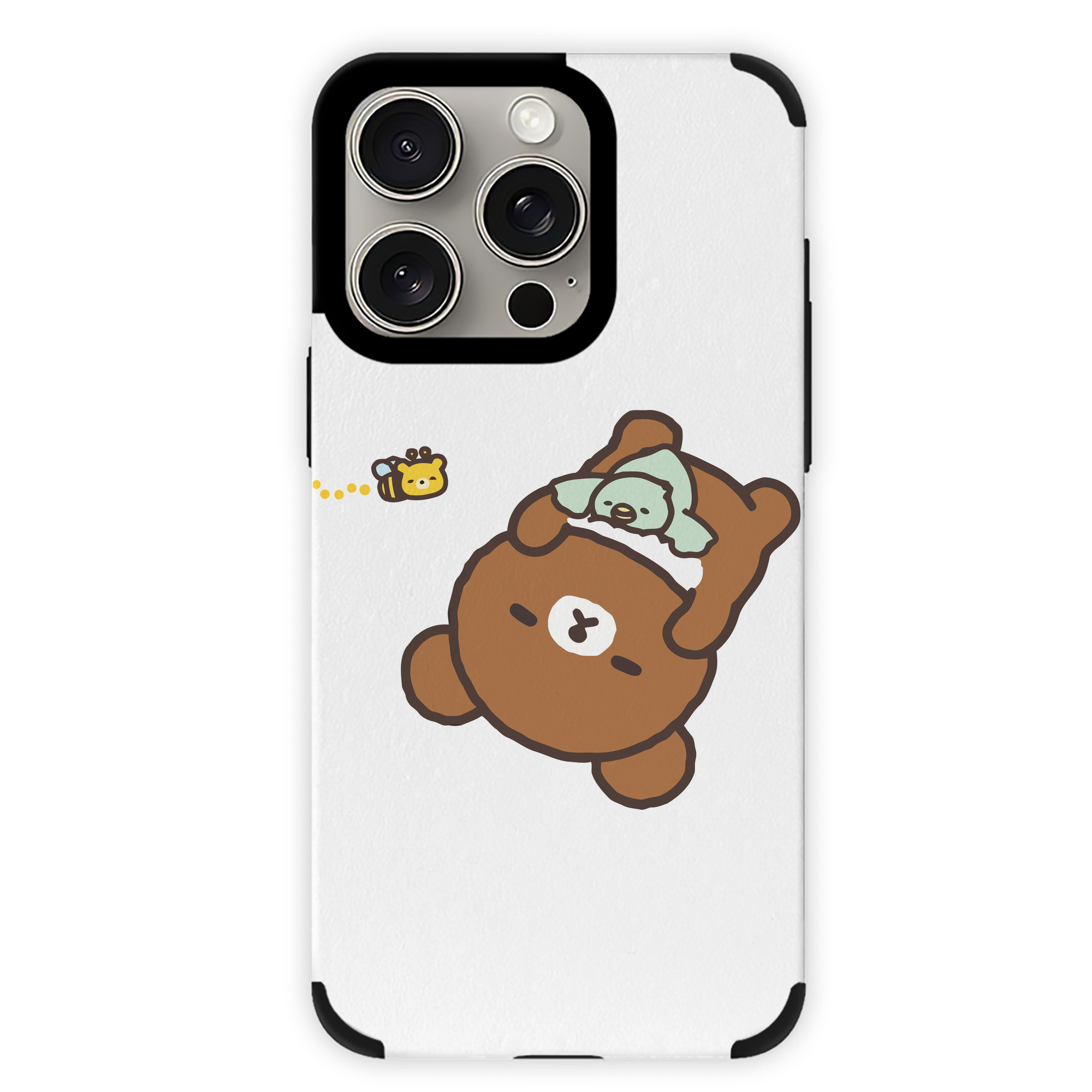 （画像用） リラックマ リラックマ キイロイトリ Rilakkuma Korilakkuma Kiiroitori 【iPhone15ProMax対応】 PUレザー スマホケース 耐衝撃＆黄変防止