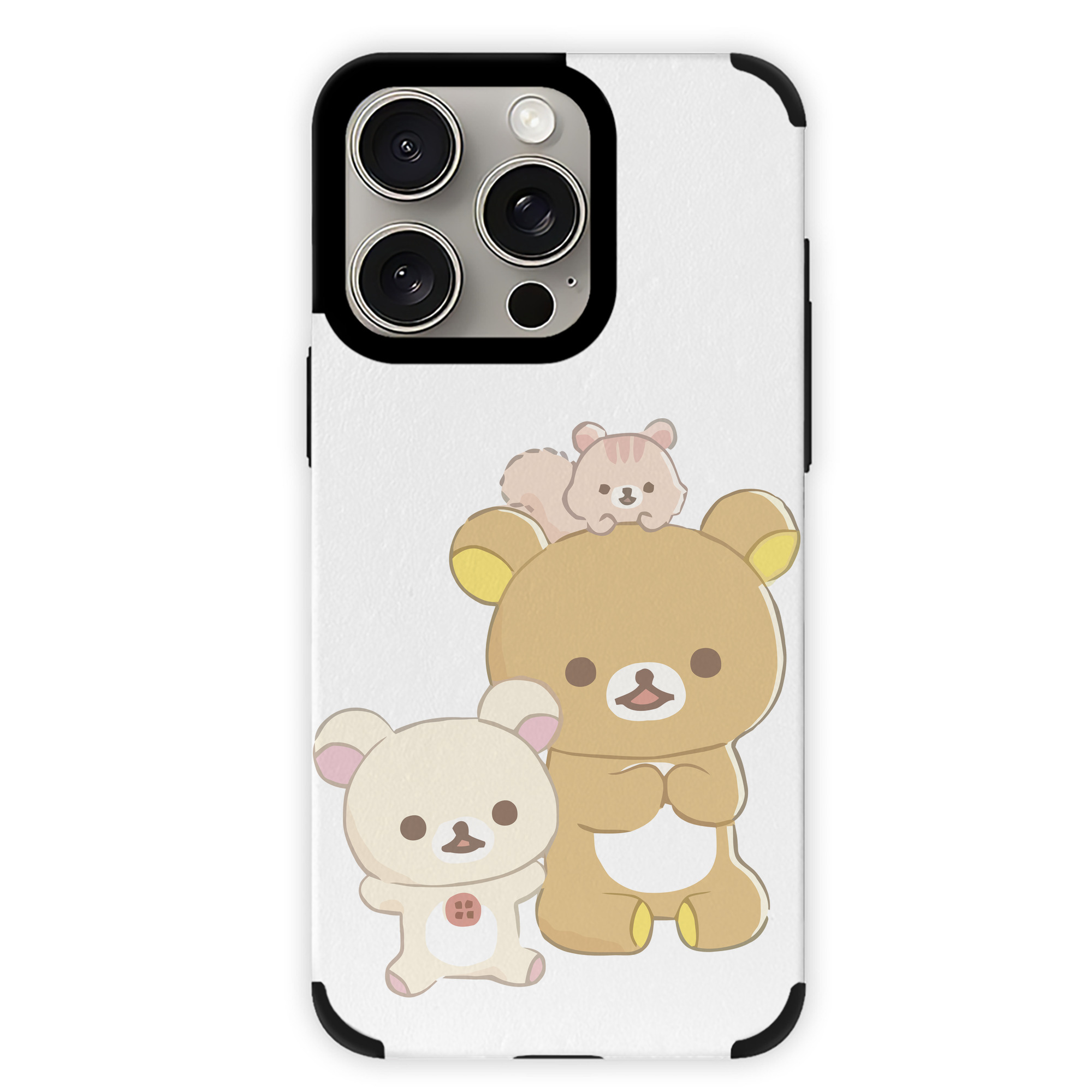 （画像用） リラックマ リラックマ キイロイトリ Rilakkuma Korilakkuma Kiiroitori 【iPhone15ProMax対応】 PUレザー スマホケース 耐衝撃＆黄変防止