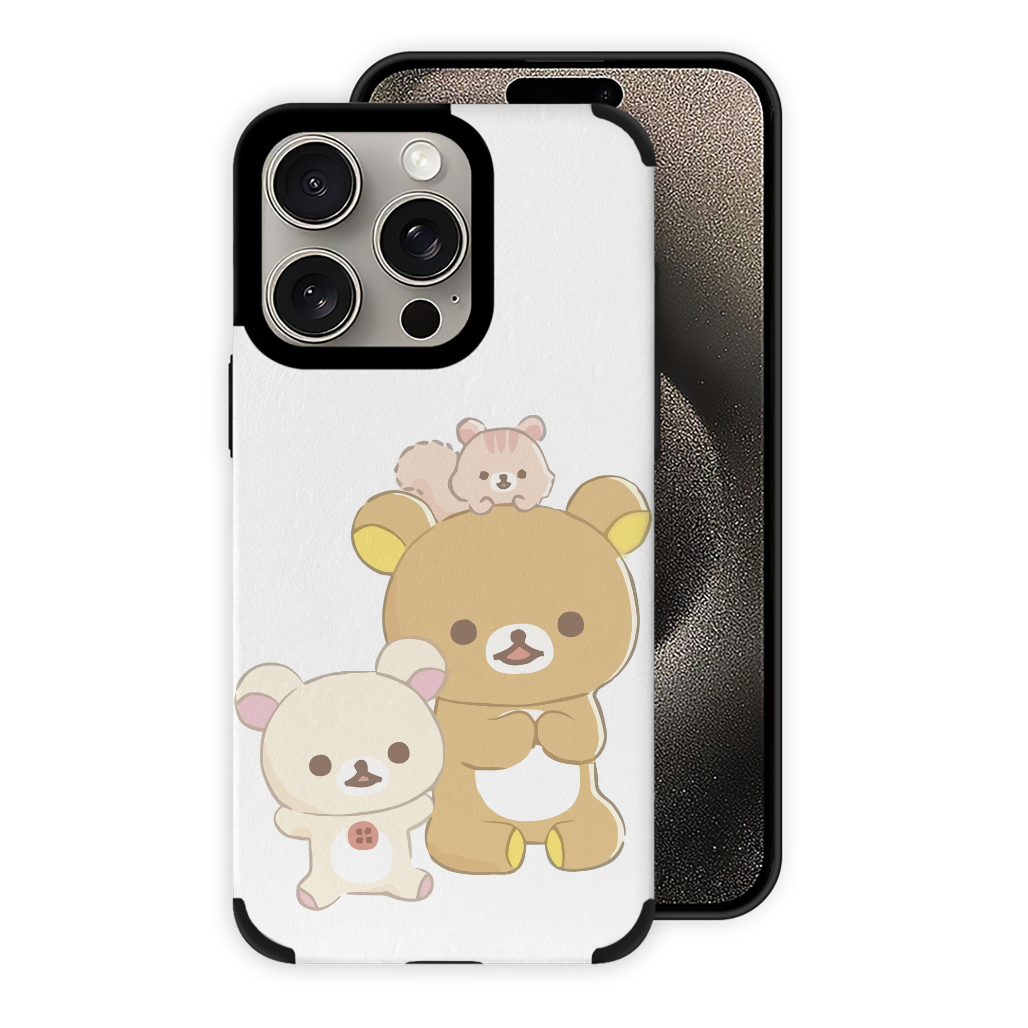 （画像用） リラックマ リラックマ キイロイトリ Rilakkuma Korilakkuma Kiiroitori 【iPhone15ProMax対応】 PUレザー スマホケース 耐衝撃＆黄変防止