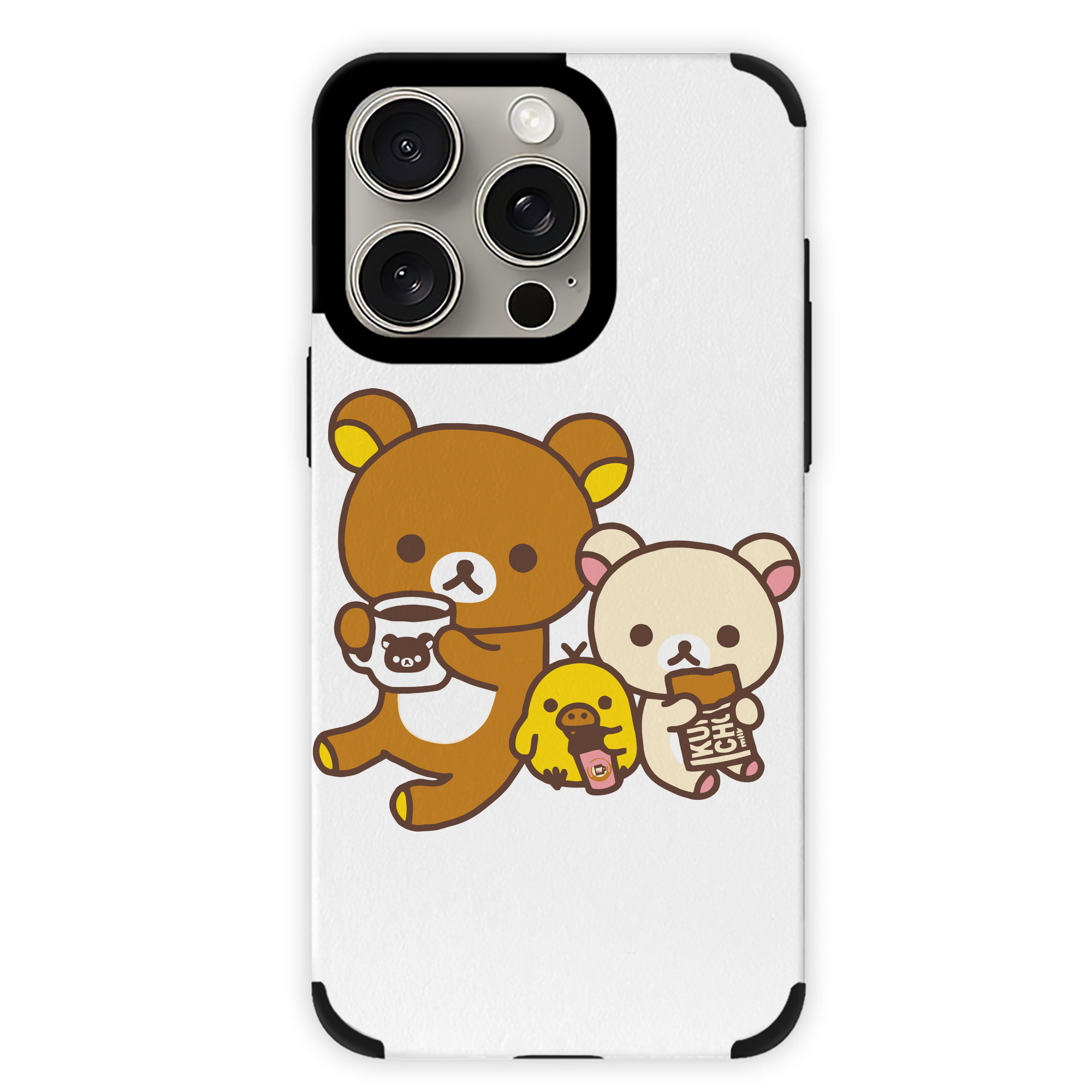 （画像用） リラックマ リラックマ キイロイトリ Rilakkuma Korilakkuma Kiiroitori 【iPhone15ProMax対応】 PUレザー スマホケース 耐衝撃＆黄変防止