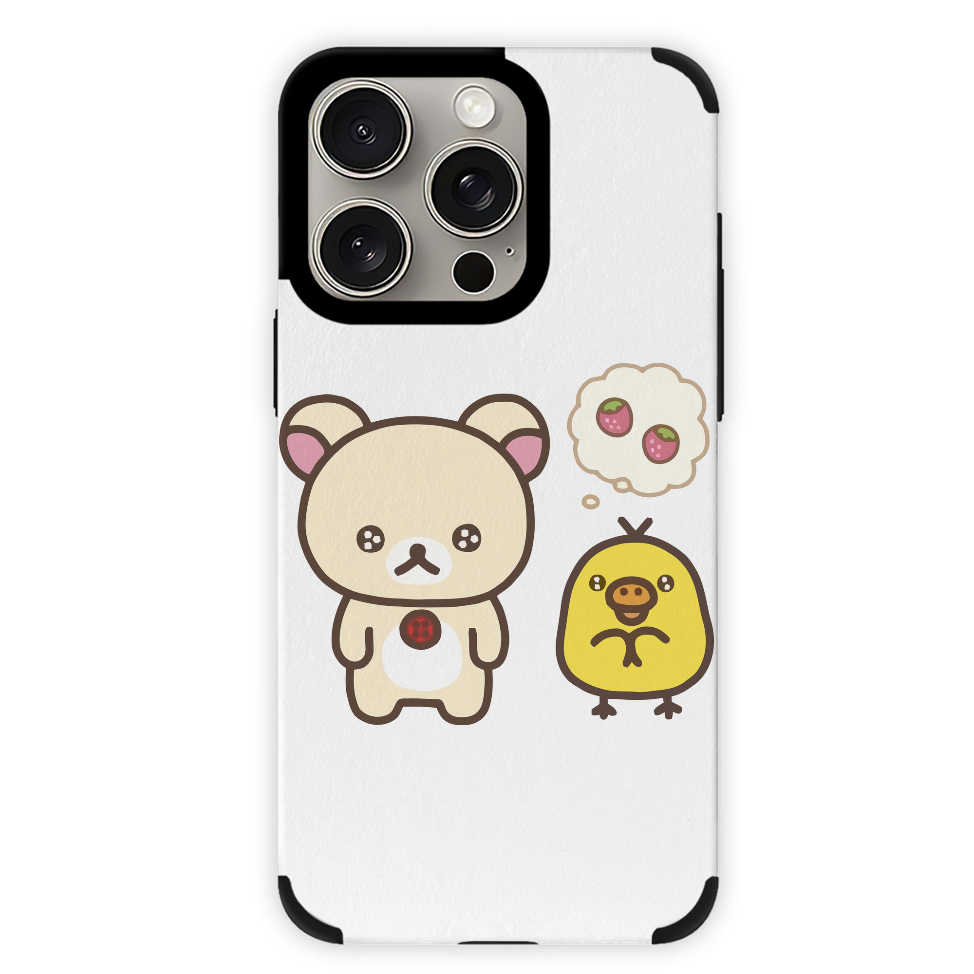 （画像用） リラックマ リラックマ キイロイトリ Rilakkuma Korilakkuma Kiiroitori 【iPhone15ProMax対応】 PUレザー スマホケース 耐衝撃＆黄変防止