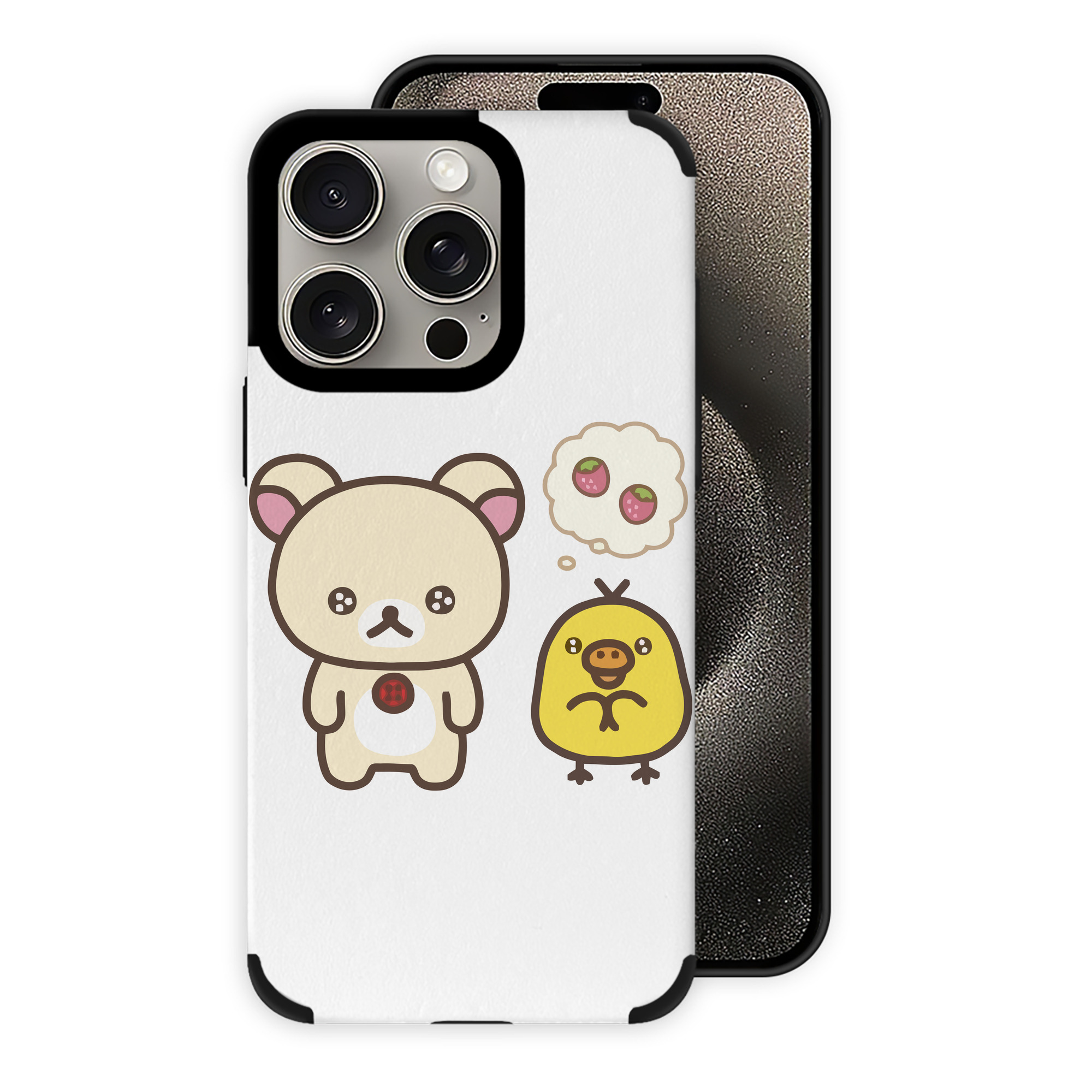 （画像用） リラックマ リラックマ キイロイトリ Rilakkuma Korilakkuma Kiiroitori 【iPhone15ProMax対応】 PUレザー スマホケース 耐衝撃＆黄変防止