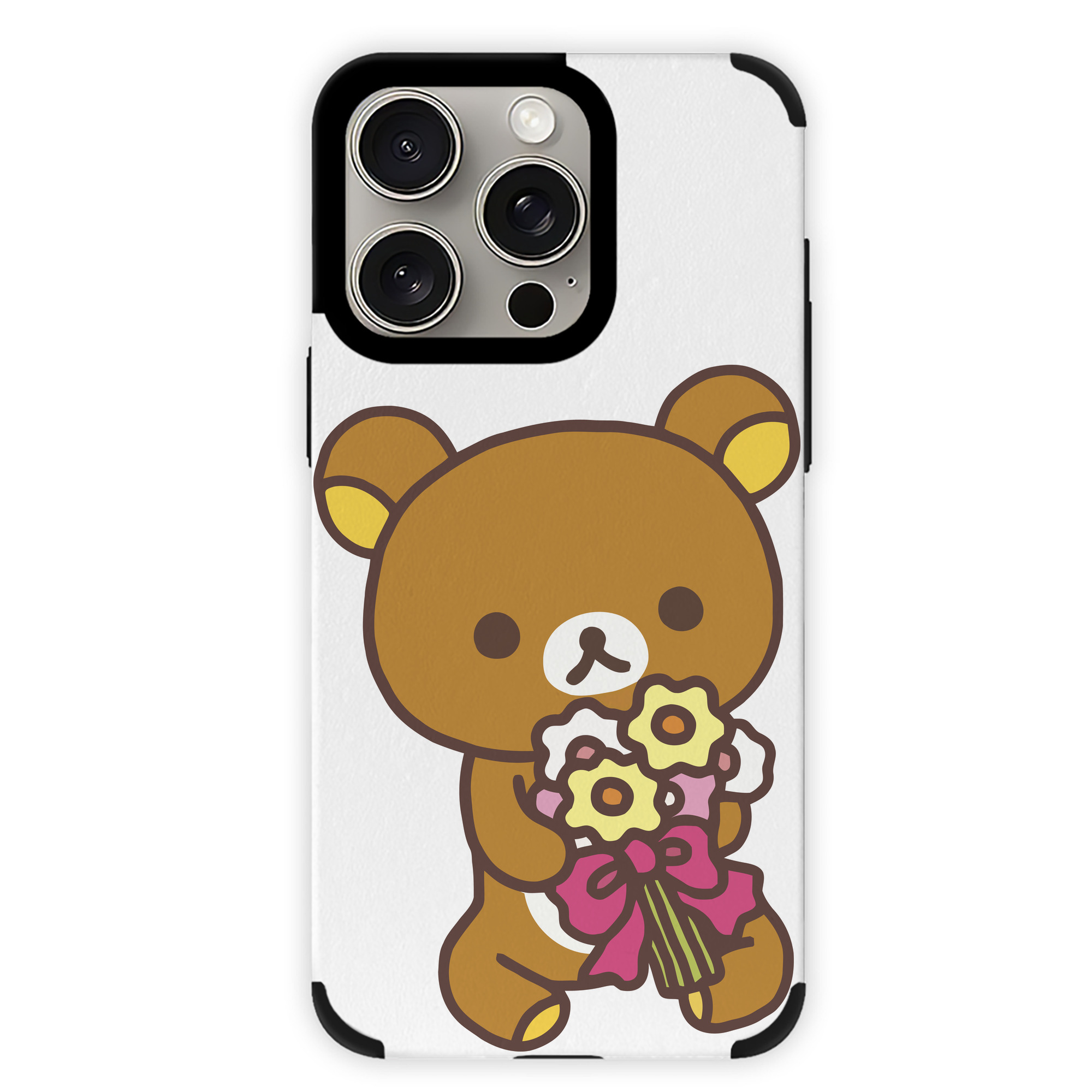 （画像用） リラックマ リラックマ キイロイトリ Rilakkuma Korilakkuma Kiiroitori 【iPhone15ProMax対応】 PUレザー スマホケース 耐衝撃＆黄変防止