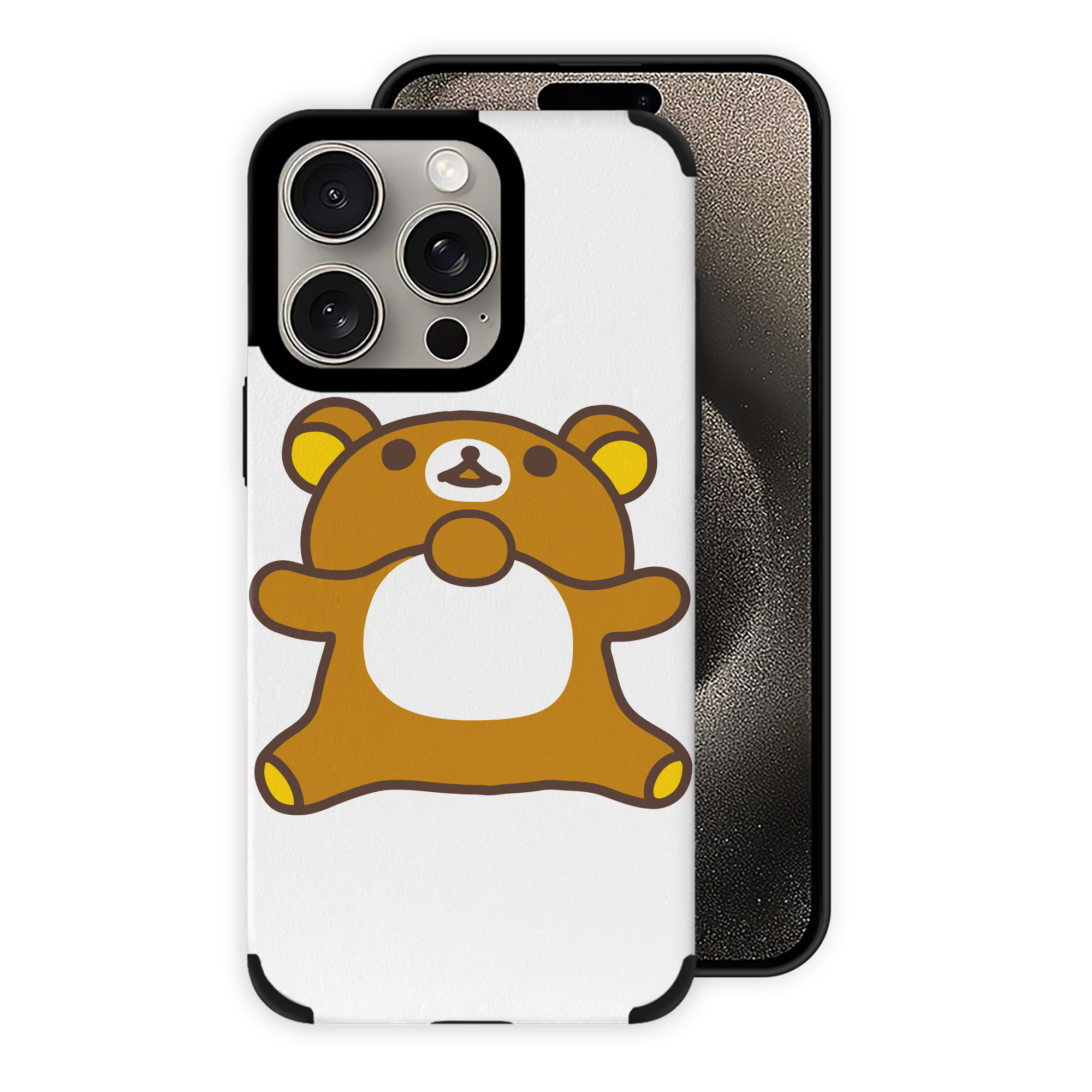 （画像用） リラックマ リラックマ キイロイトリ Rilakkuma Korilakkuma Kiiroitori 【iPhone15ProMax対応】 PUレザー スマホケース 耐衝撃＆黄変防止