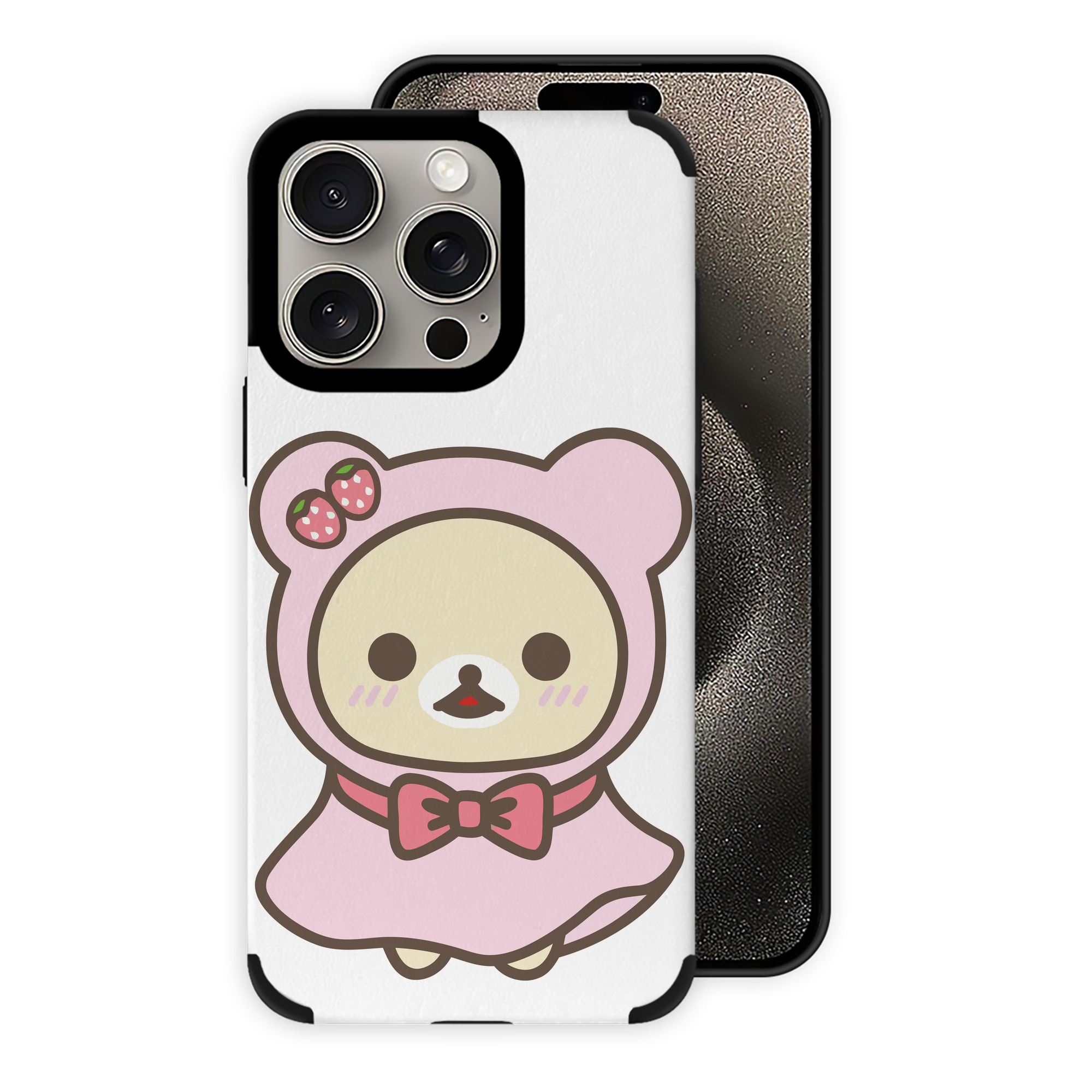 （画像用） リラックマ リラックマ キイロイトリ Rilakkuma Korilakkuma Kiiroitori 【iPhone15ProMax対応】 PUレザー スマホケース 耐衝撃＆黄変防止