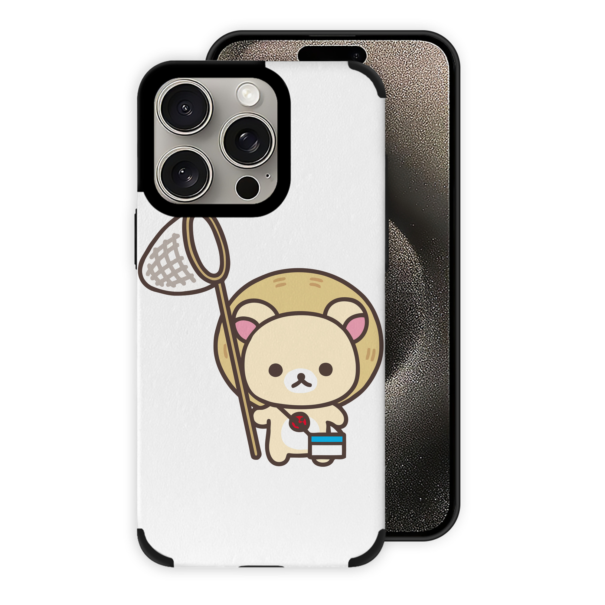 （画像用） リラックマ リラックマ キイロイトリ Rilakkuma Korilakkuma Kiiroitori 【iPhone15ProMax対応】 PUレザー スマホケース 耐衝撃＆黄変防止