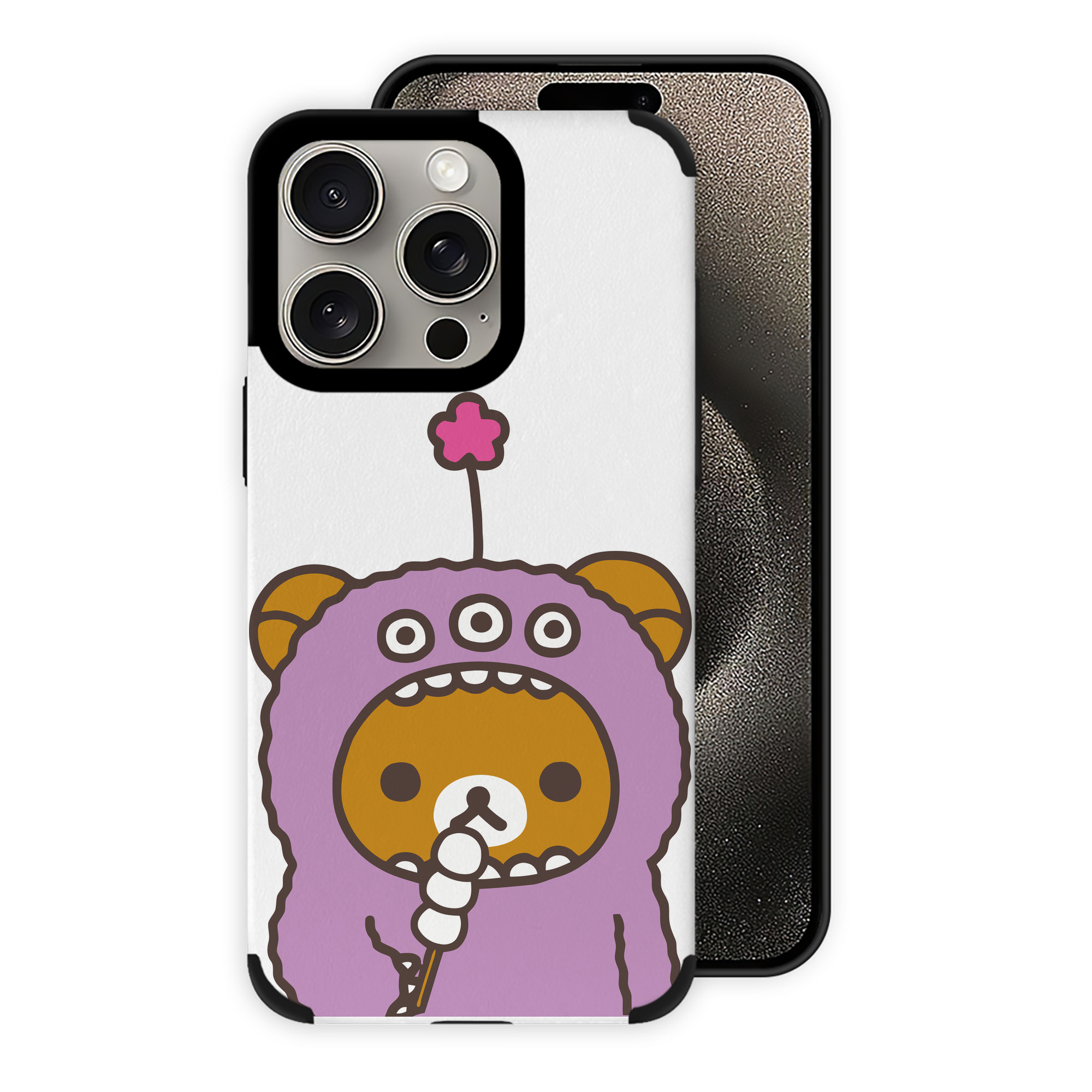 （画像用） リラックマ リラックマ キイロイトリ Rilakkuma Korilakkuma Kiiroitori 【iPhone15ProMax対応】 PUレザー スマホケース 耐衝撃＆黄変防止