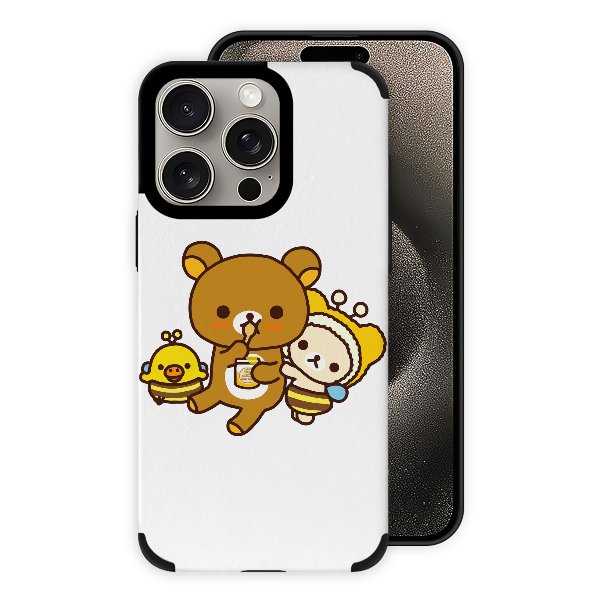 （画像用） リラックマ リラックマ キイロイトリ Rilakkuma Korilakkuma Kiiroitori 【iPhone15ProMax対応】 PUレザー スマホケース 耐衝撃＆黄変防止