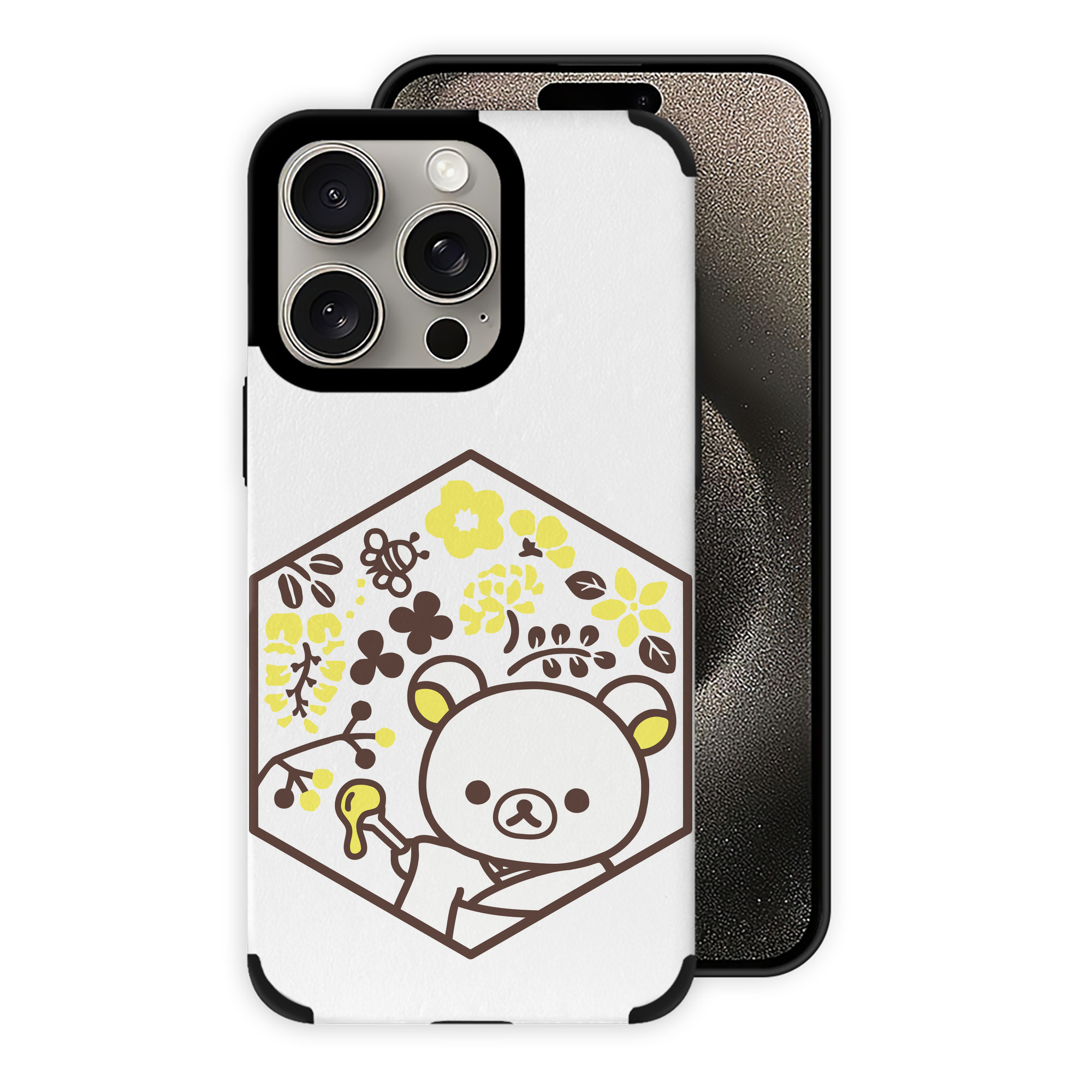 （画像用） リラックマ リラックマ キイロイトリ Rilakkuma Korilakkuma Kiiroitori 【iPhone15ProMax対応】 PUレザー スマホケース 耐衝撃＆黄変防止