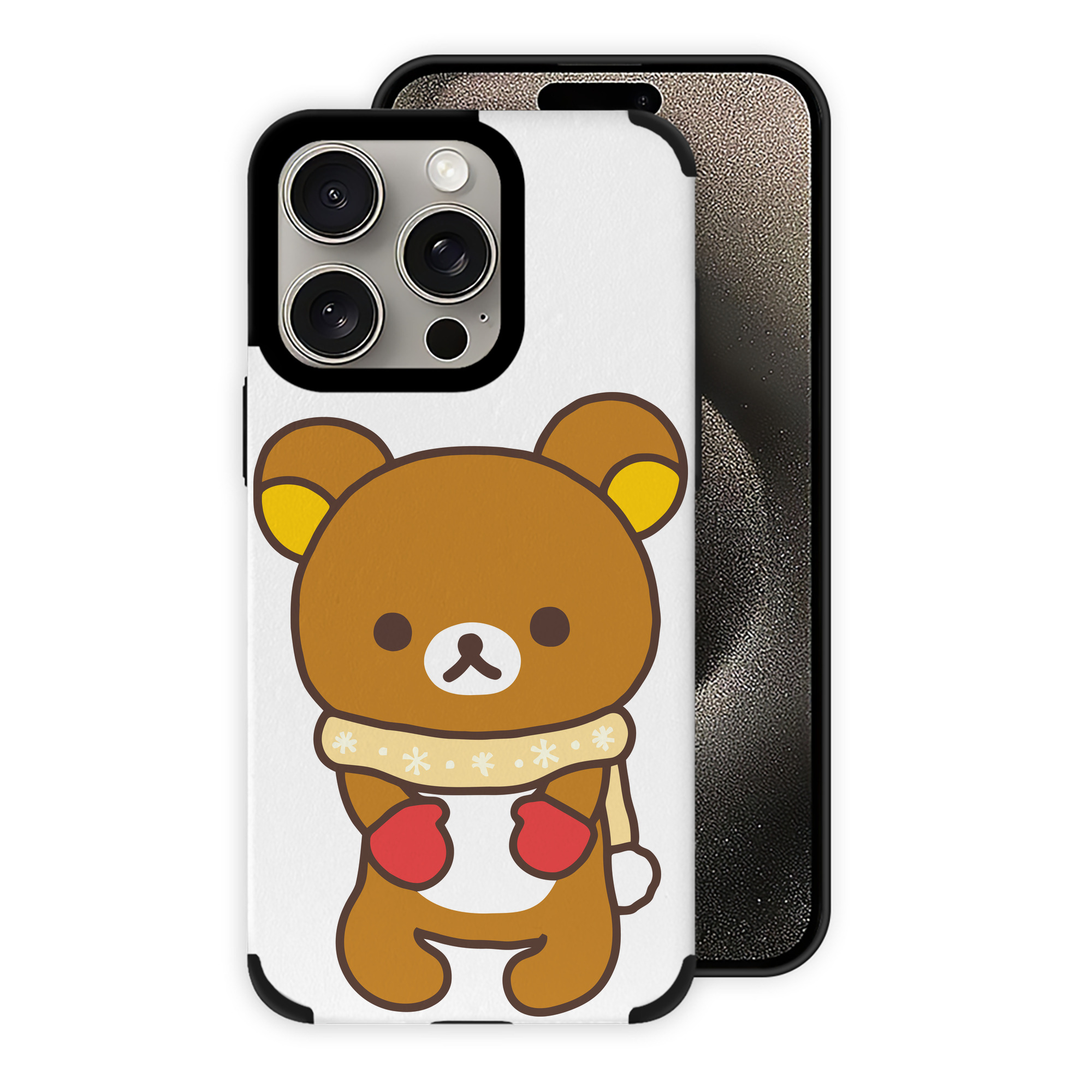 （画像用） リラックマ リラックマ キイロイトリ Rilakkuma Korilakkuma Kiiroitori 【iPhone15ProMax対応】 PUレザー スマホケース 耐衝撃＆黄変防止