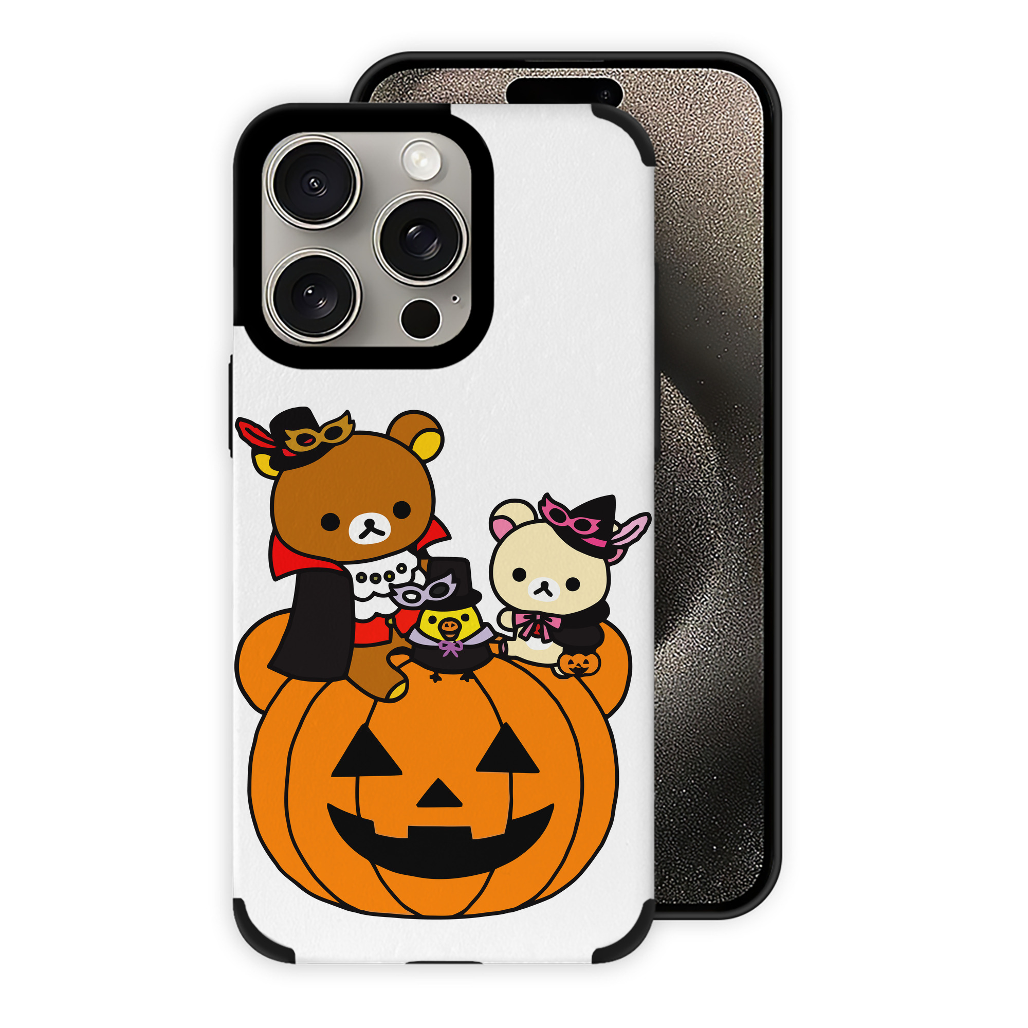 （画像用） リラックマ リラックマ キイロイトリ Rilakkuma Korilakkuma Kiiroitori 【iPhone15ProMax対応】 PUレザー スマホケース 耐衝撃＆黄変防止