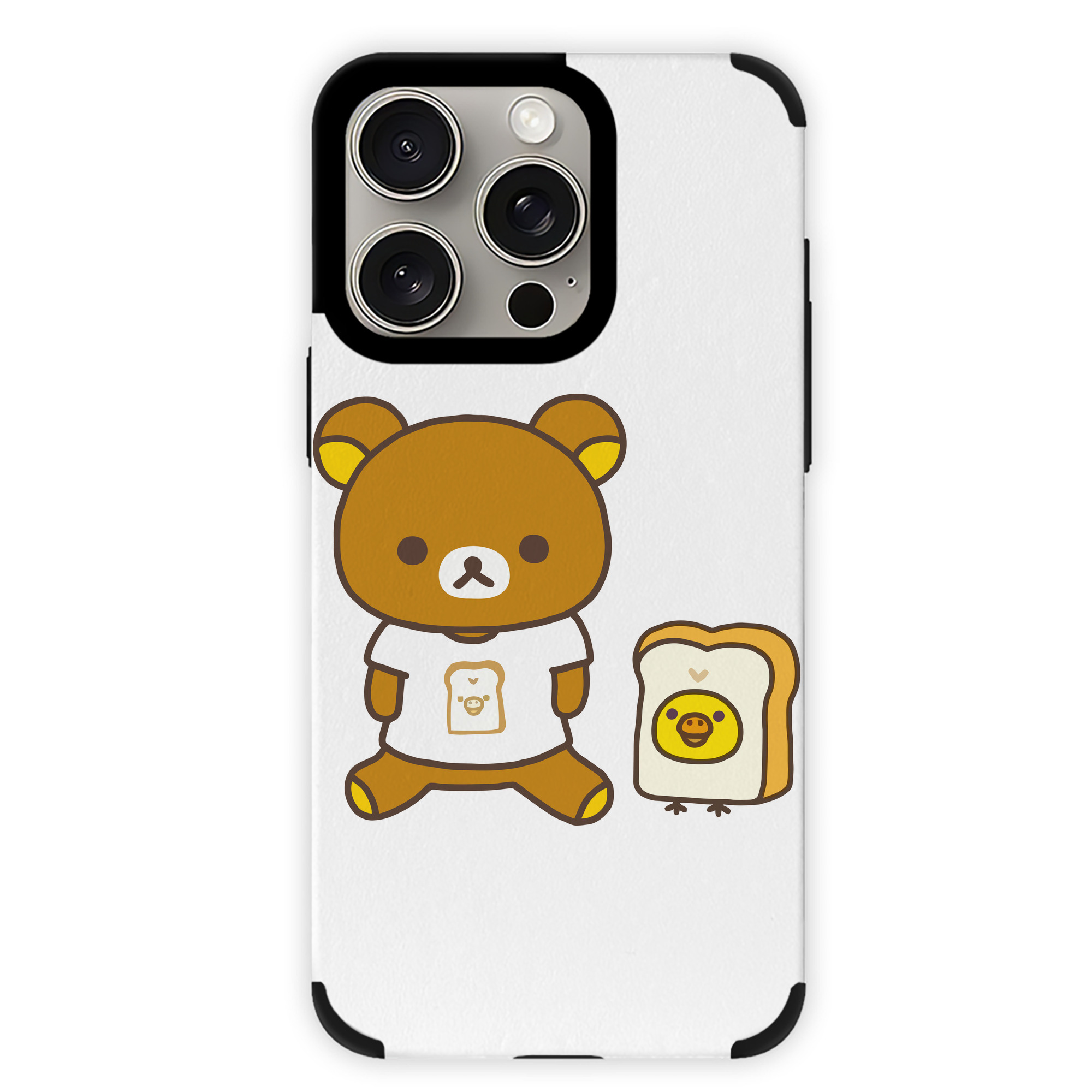 （画像用） リラックマ リラックマ キイロイトリ Rilakkuma Korilakkuma Kiiroitori 【iPhone15ProMax対応】 PUレザー スマホケース 耐衝撃＆黄変防止