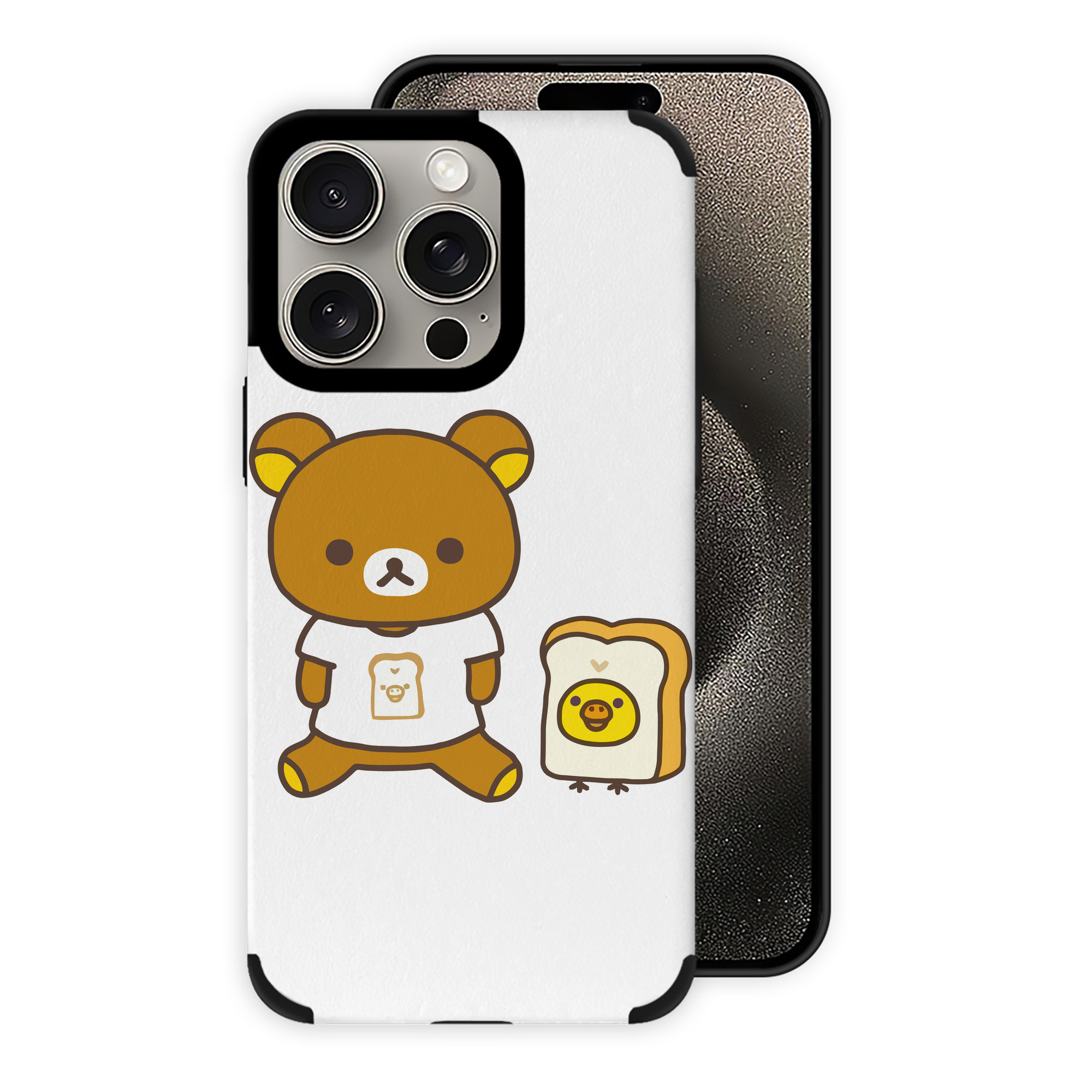 （画像用） リラックマ リラックマ キイロイトリ Rilakkuma Korilakkuma Kiiroitori 【iPhone15ProMax対応】 PUレザー スマホケース 耐衝撃＆黄変防止