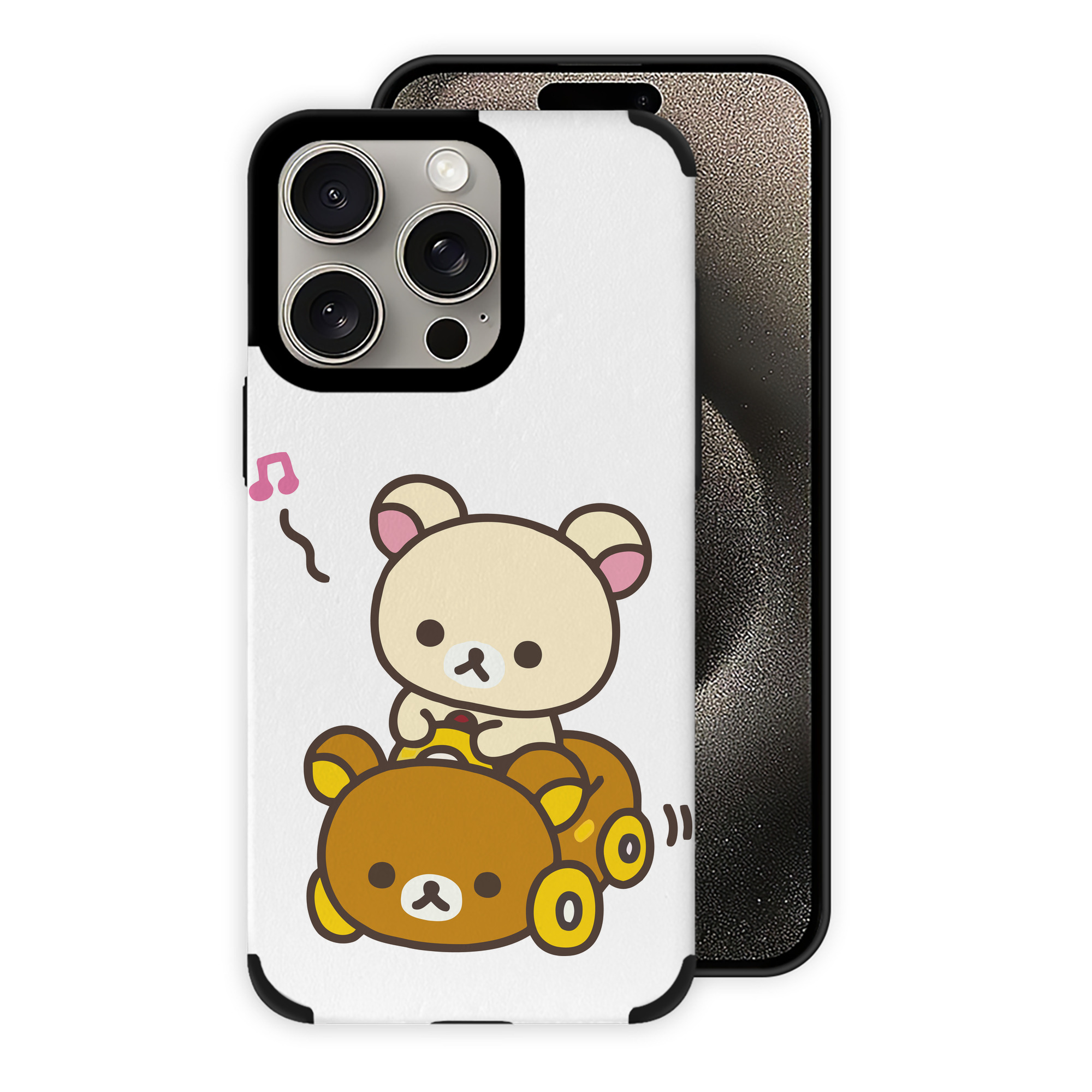 （画像用） リラックマ リラックマ キイロイトリ Rilakkuma Korilakkuma Kiiroitori 【iPhone15ProMax対応】 PUレザー スマホケース 耐衝撃＆黄変防止