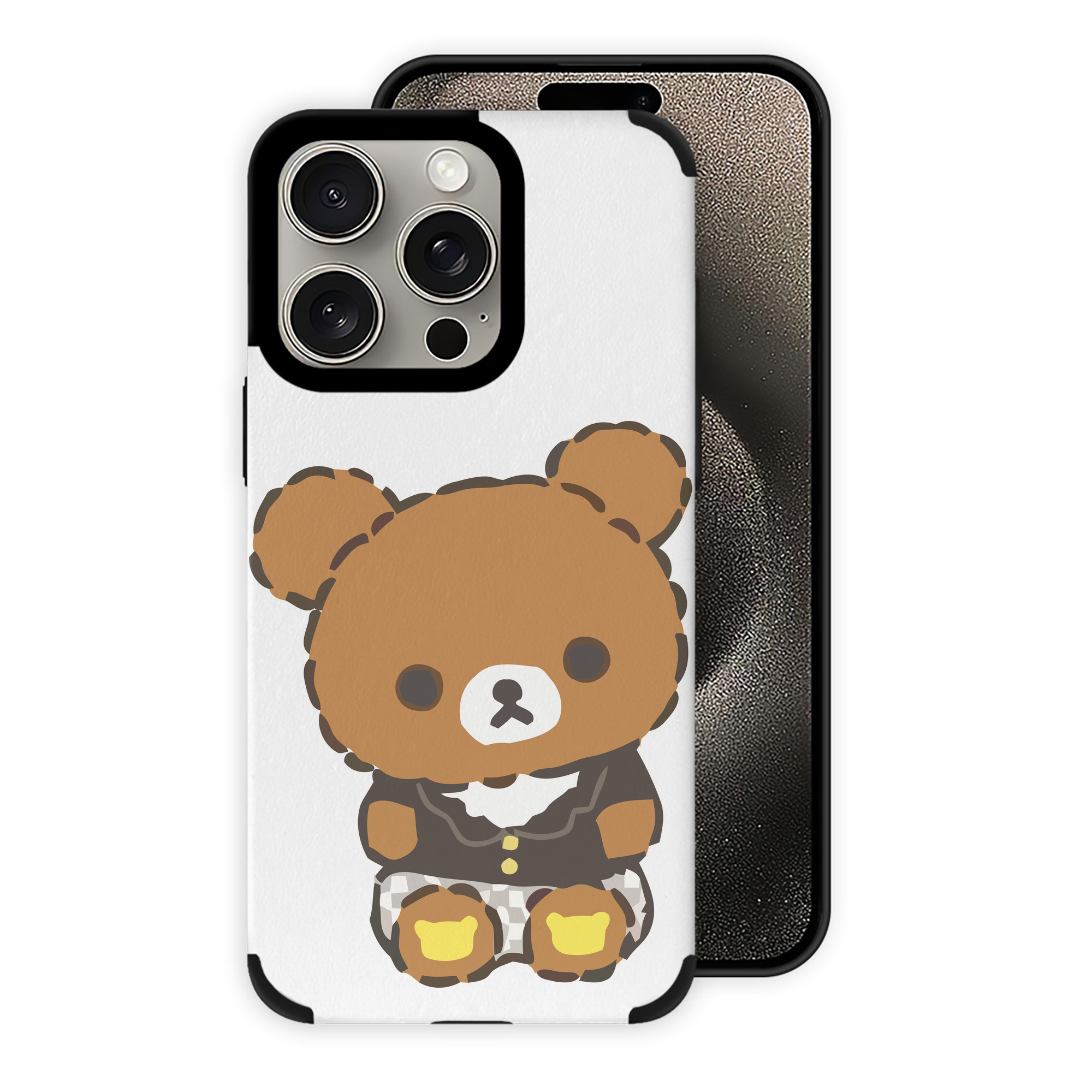 （画像用） リラックマ リラックマ キイロイトリ Rilakkuma Korilakkuma Kiiroitori 【iPhone15ProMax対応】 PUレザー スマホケース 耐衝撃＆黄変防止