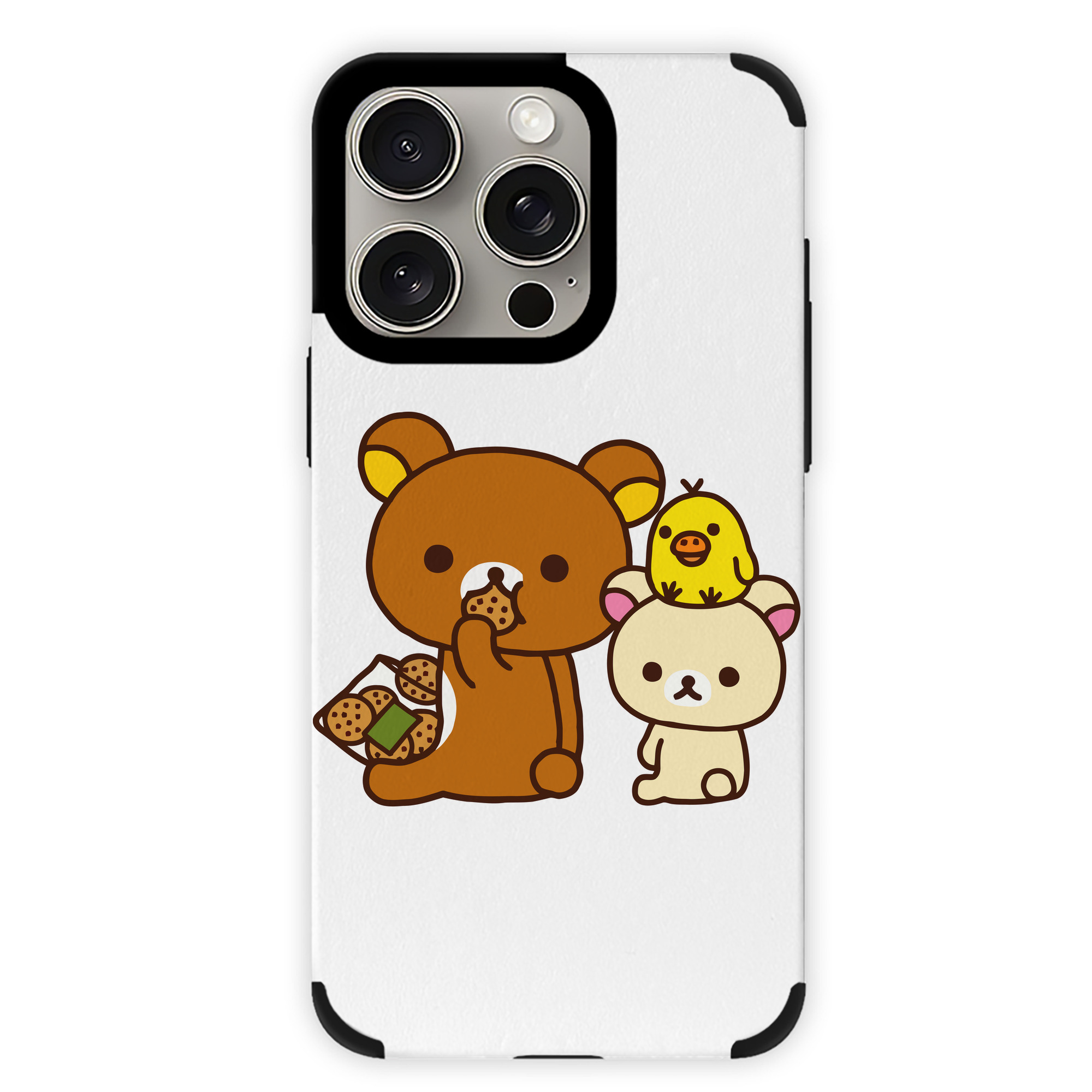 （画像用） リラックマ リラックマ キイロイトリ Rilakkuma Korilakkuma Kiiroitori 【iPhone15ProMax対応】 PUレザー スマホケース 耐衝撃＆黄変防止