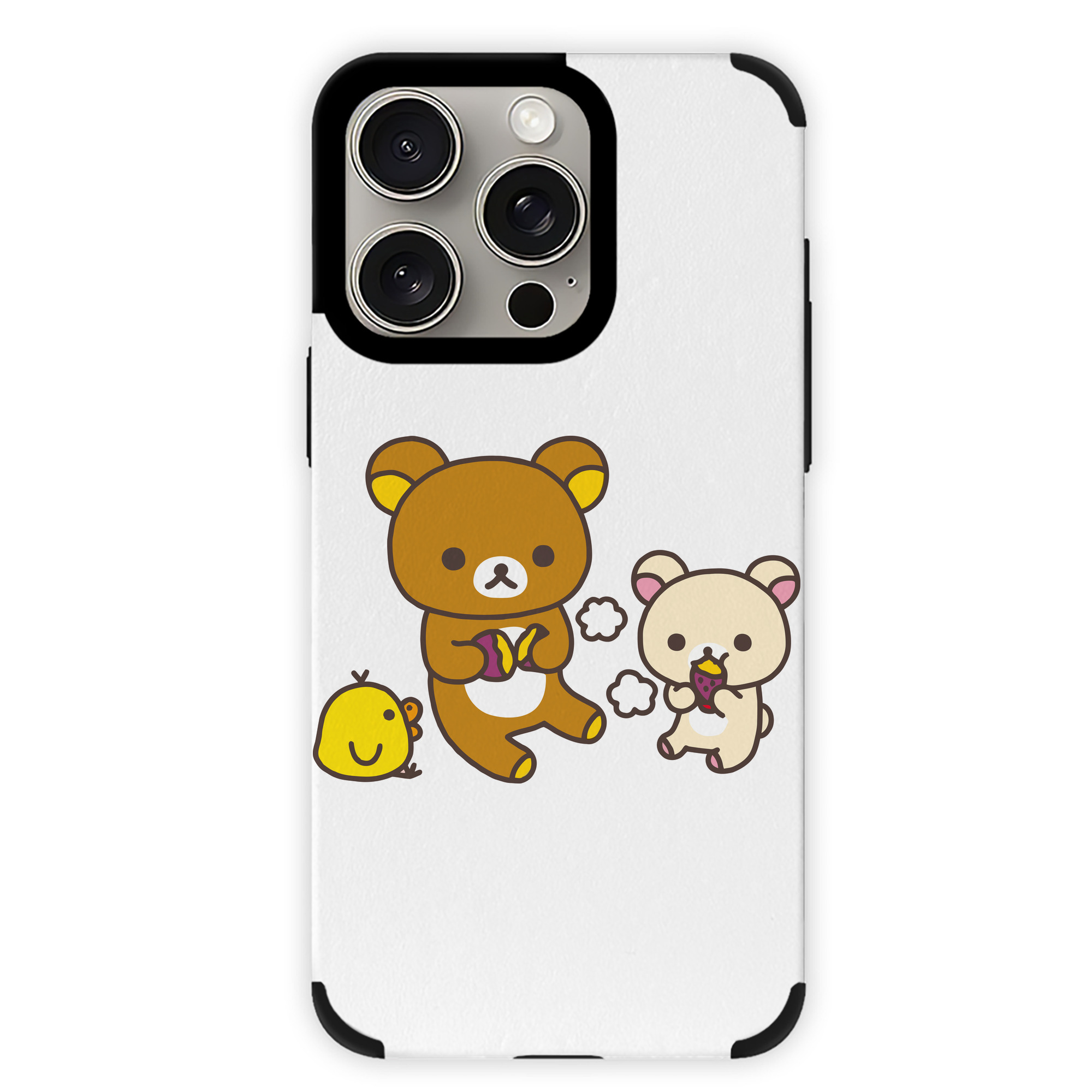 （画像用） リラックマ リラックマ キイロイトリ Rilakkuma Korilakkuma Kiiroitori 【iPhone15ProMax対応】 PUレザー スマホケース 耐衝撃＆黄変防止