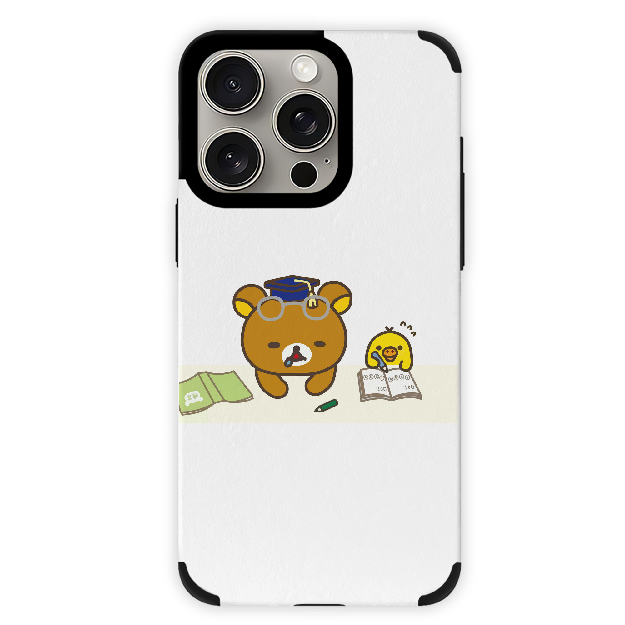 （画像用） リラックマ リラックマ キイロイトリ Rilakkuma Korilakkuma Kiiroitori 【iPhone15ProMax対応】 PUレザー スマホケース 耐衝撃＆黄変防止