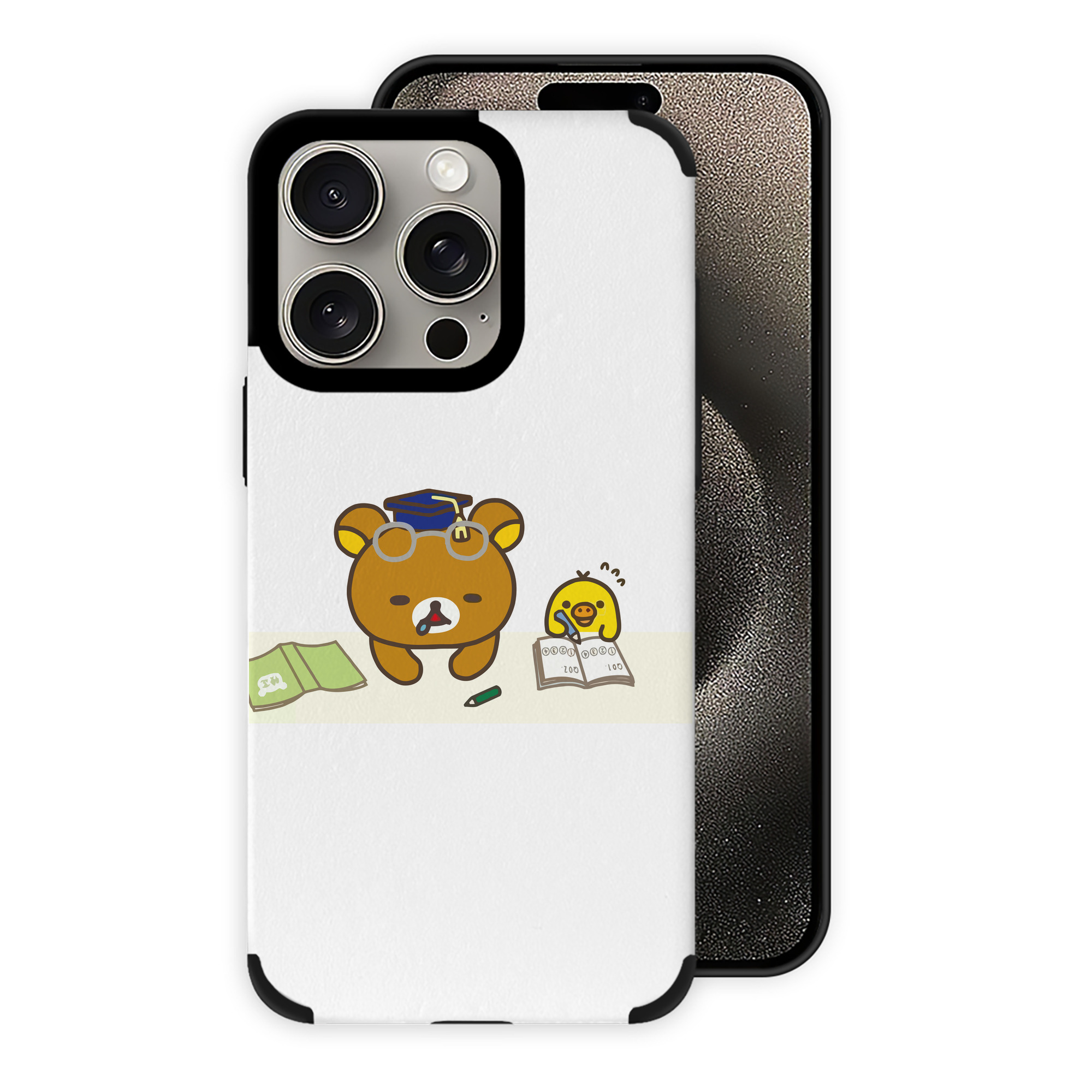 （画像用） リラックマ リラックマ キイロイトリ Rilakkuma Korilakkuma Kiiroitori 【iPhone15ProMax対応】 PUレザー スマホケース 耐衝撃＆黄変防止