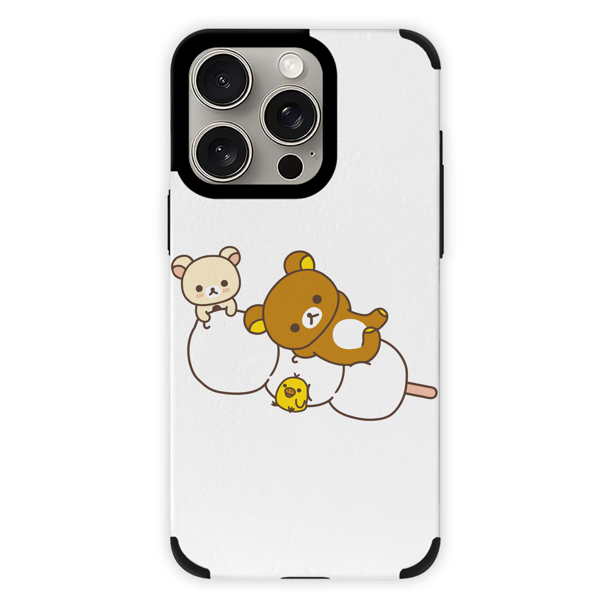 （画像用） リラックマ リラックマ キイロイトリ Rilakkuma Korilakkuma Kiiroitori 【iPhone15ProMax対応】 PUレザー スマホケース 耐衝撃＆黄変防止